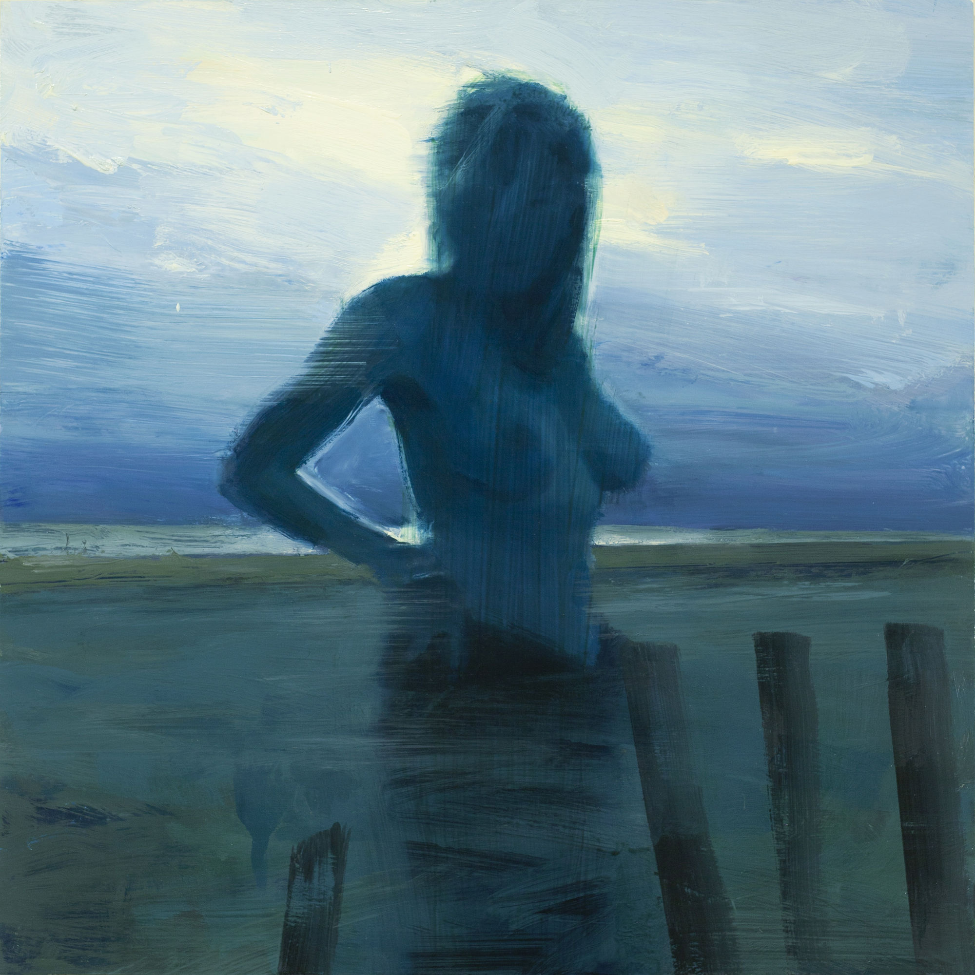 Ben Aronson Night Swimmer, 2021 oil on panel 16 x 16 in