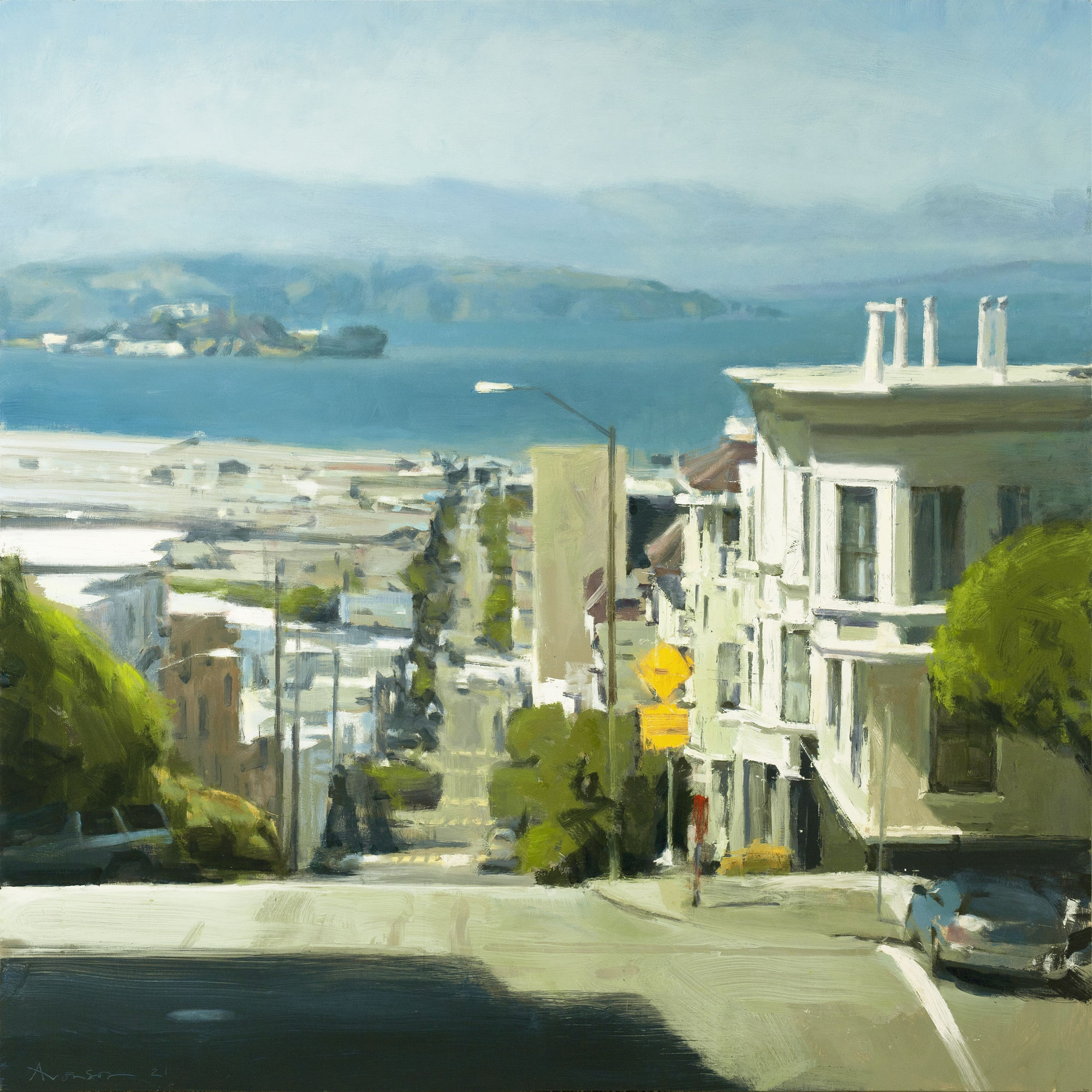 Ben Aronson Sun on the Bay, 2021 oil on panel 48 x 48 in