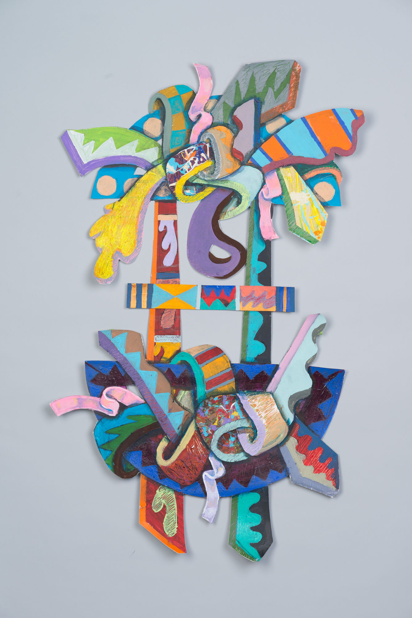 Kevin Cole, Ladder for Ali, 2017, mixed media on canvas, 41 x 58 x 2 in