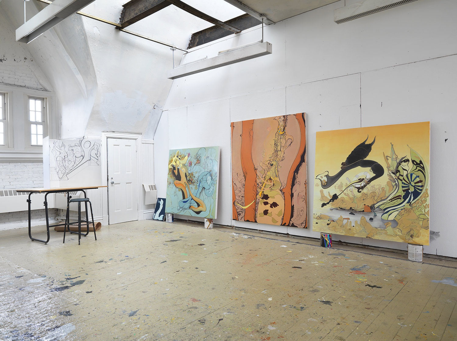 Inka Essenhigh's studio in New York's Lower East Side