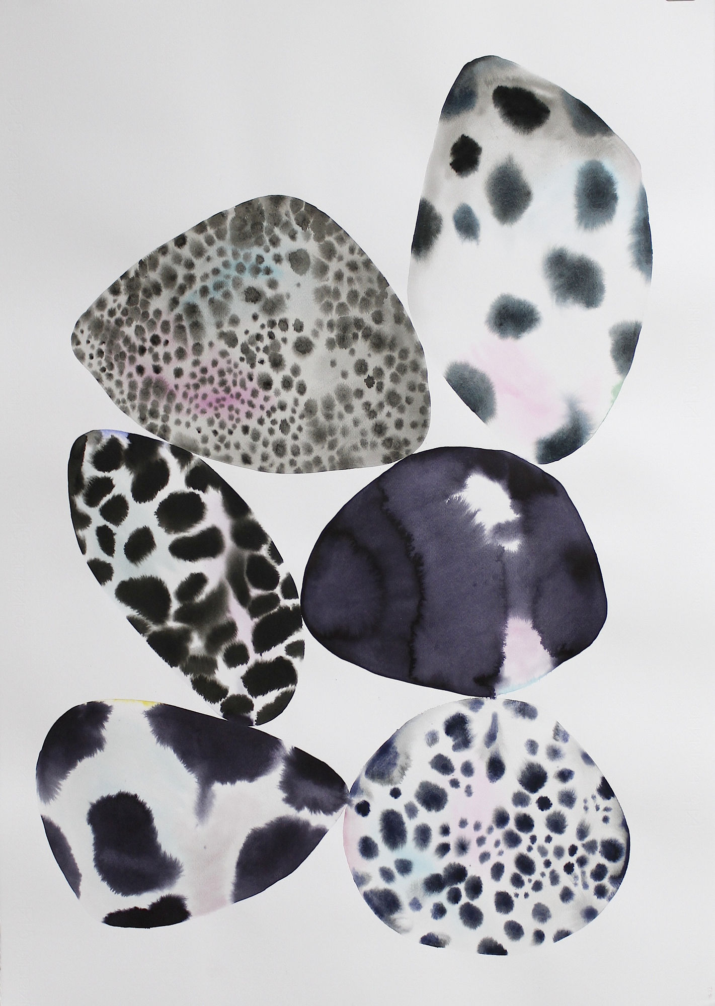 Cairn, Isolation day #22, Watercolor and ink on Fabriano paper, 100x70cm