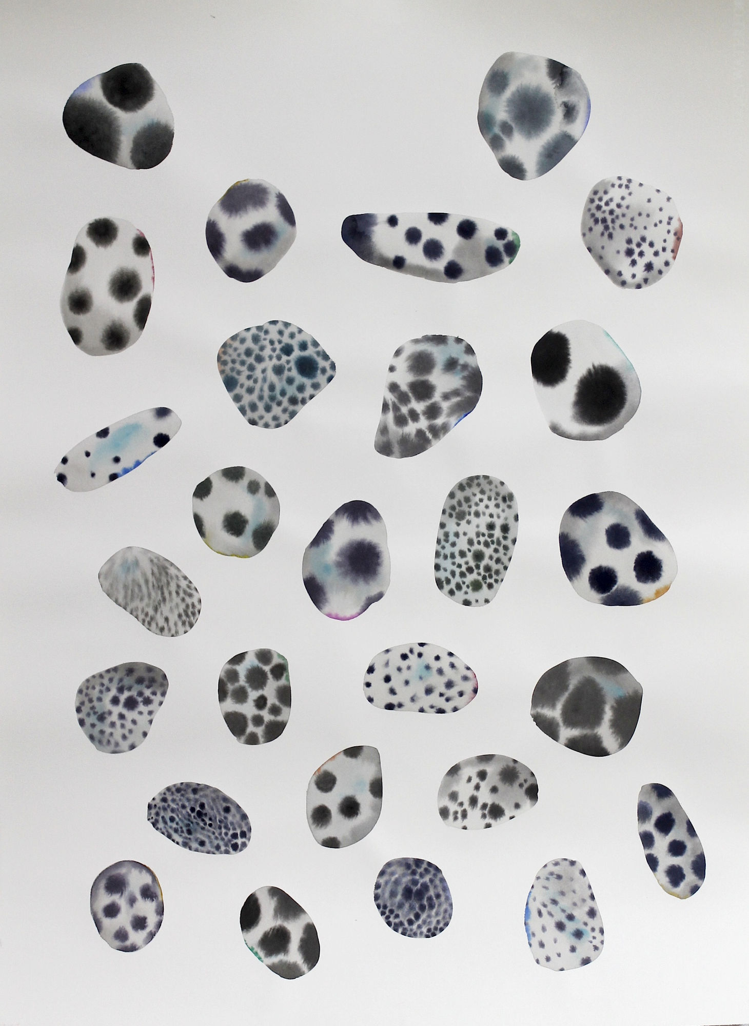 Distanced Cairn, Isolation day 22-23-24 Watercolour and ink on Saunders Waterford paper 56 x 75 cm