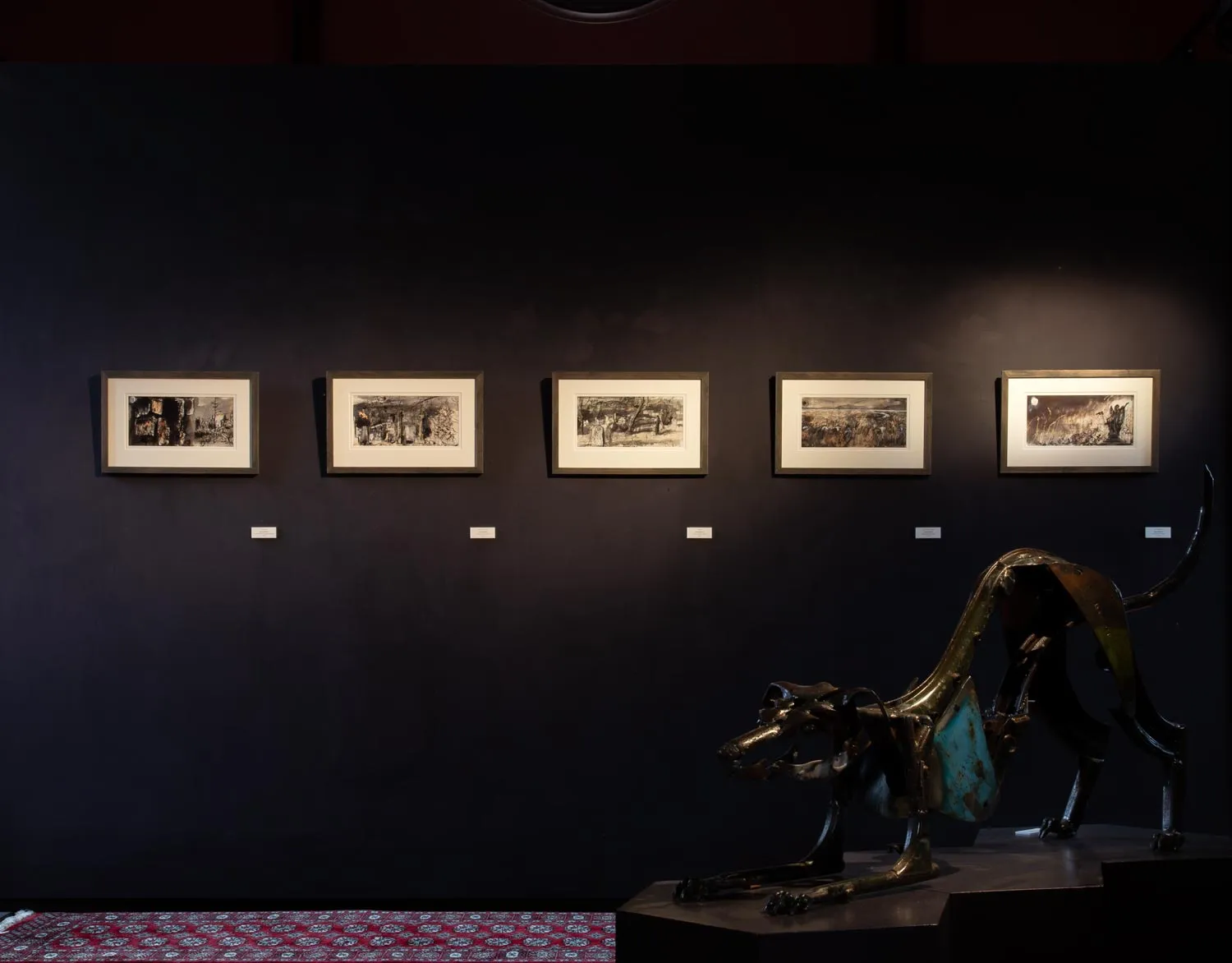 Iona Roberts, small works hanging in Kilmorack Gallery, May 2021