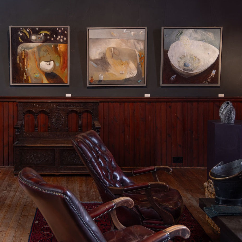 Three of Becs Boyd's paintings showing late in 2024. Each one feels to me like a short story.