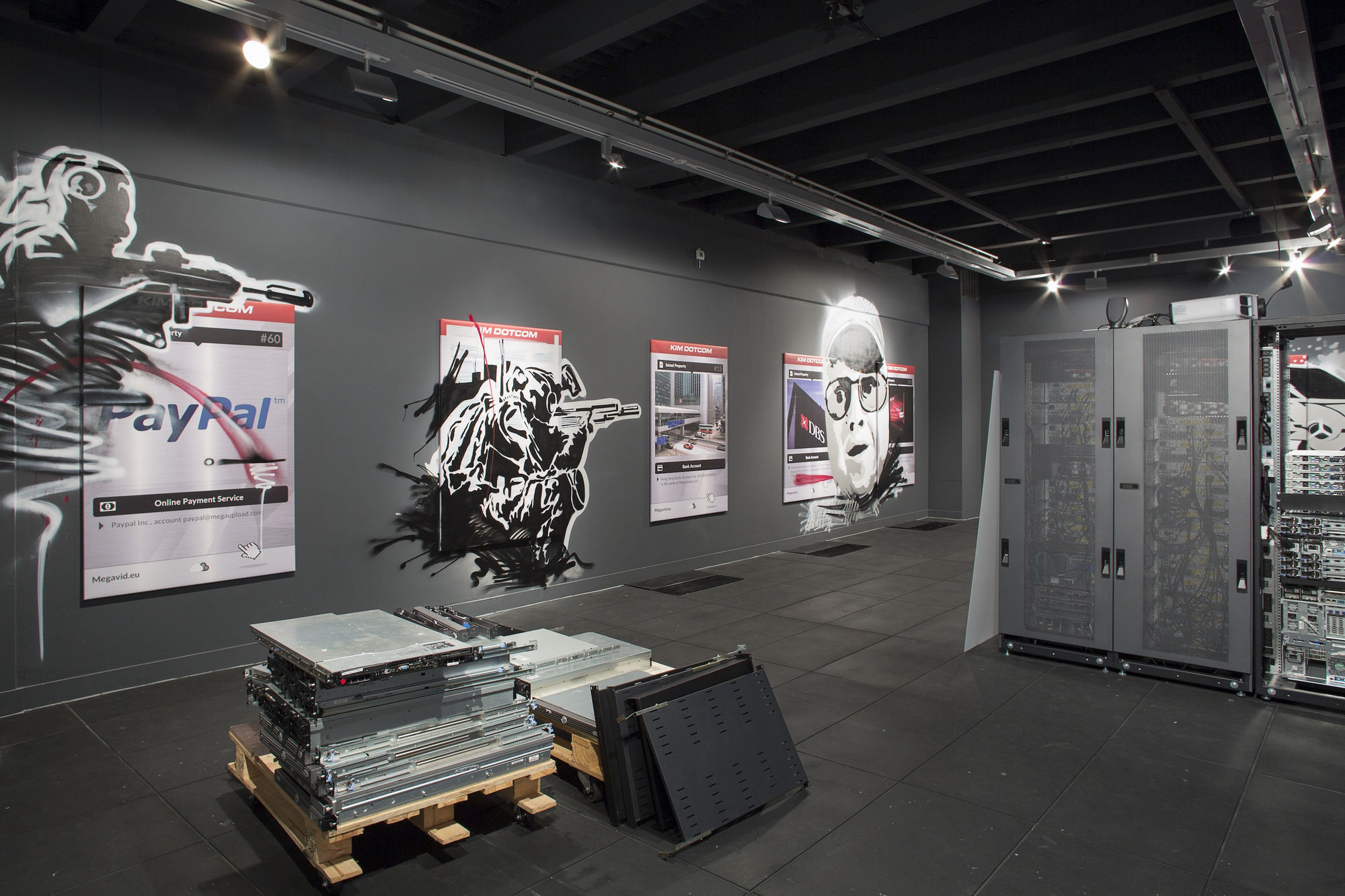 SIMON DENNY exhibition view, The Personal Effects of Kim Dotcom, Adam Art Gallery, Wellington, 2014