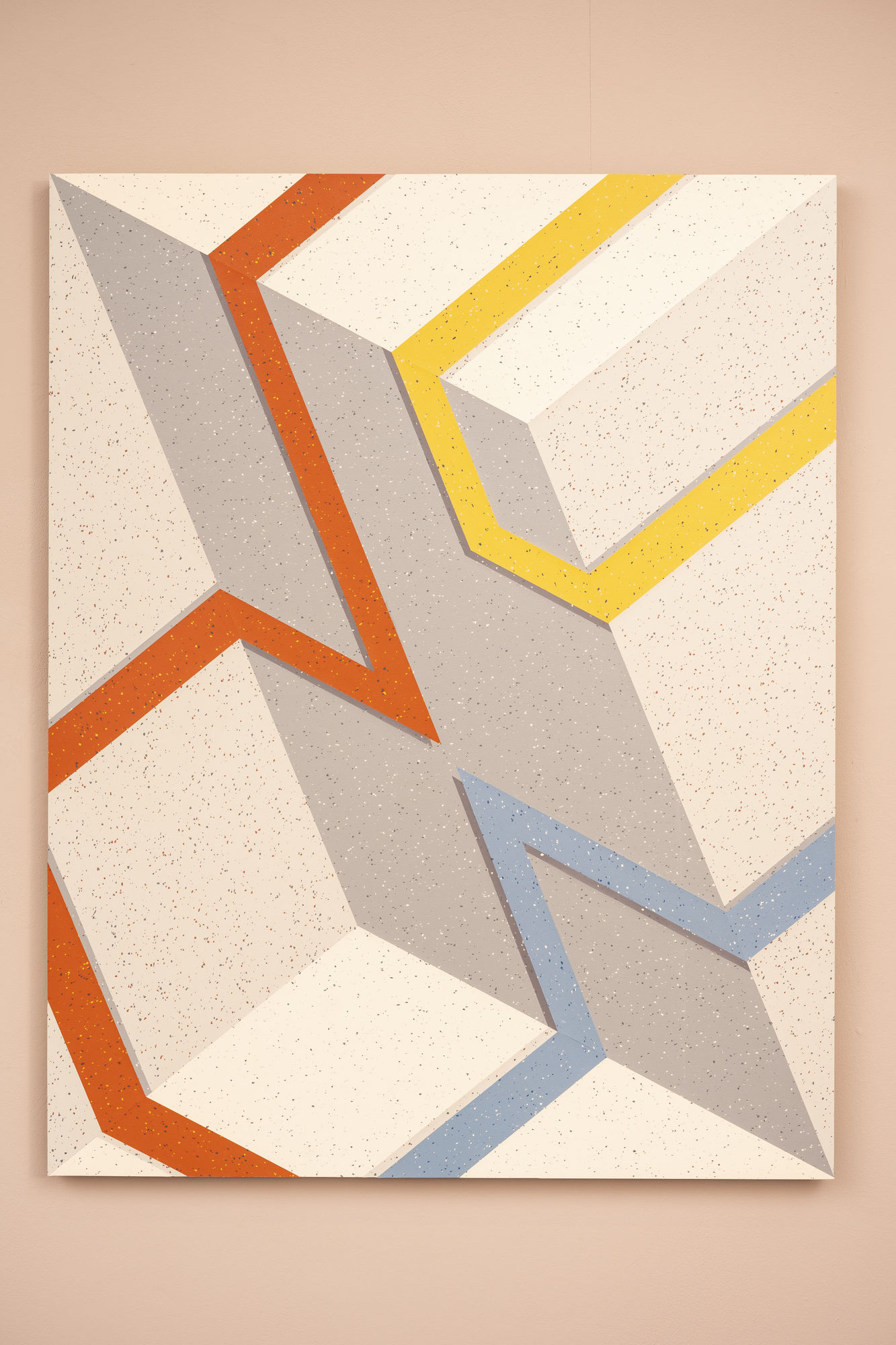 Ross Downes Vote, 2020 Rubber flooring, hand cut inlay collage 102 x 80 cm