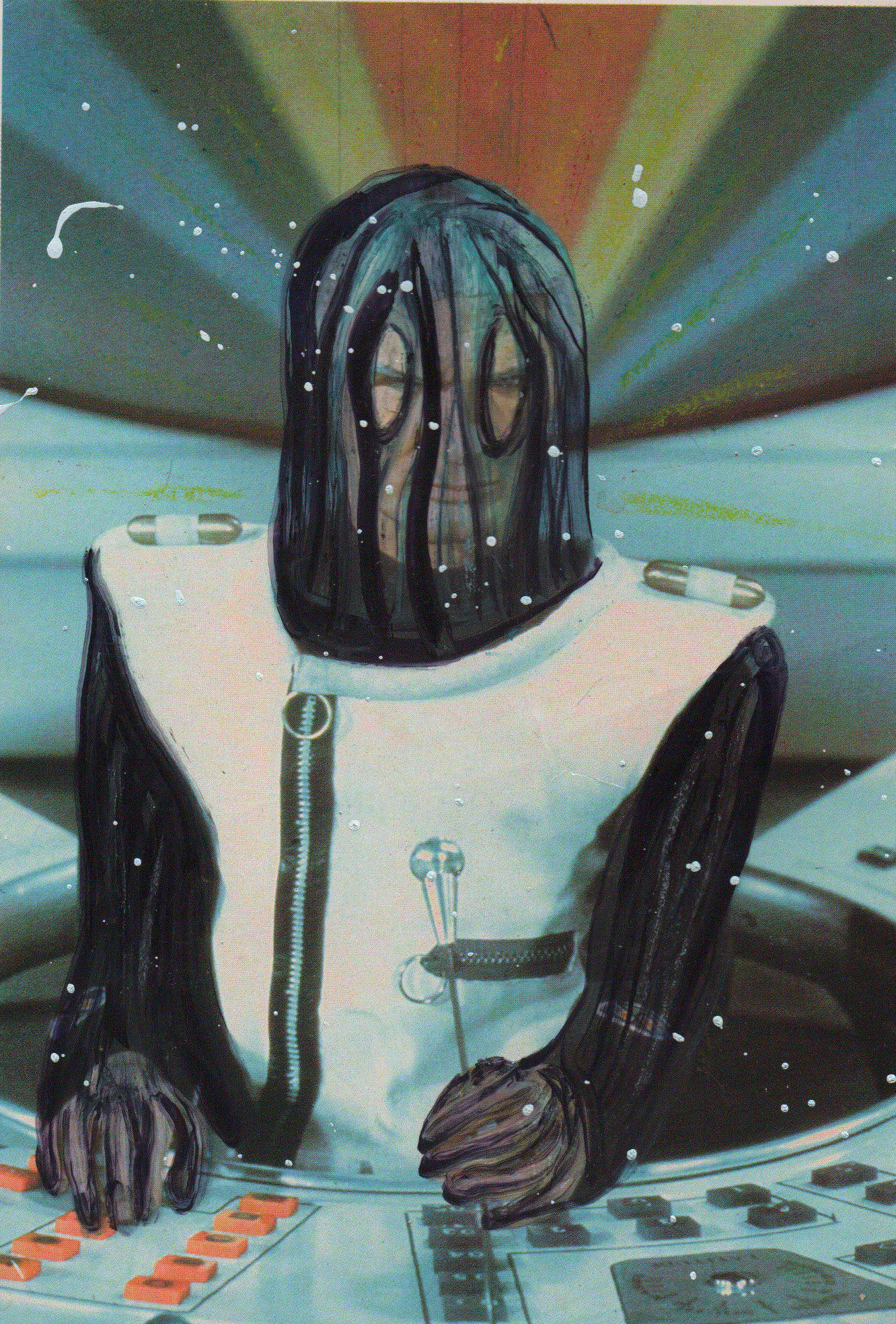 Max Boyla Command, 2022 Paint, biro, and coloured pen on postcard 14 x 9 cm