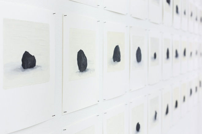 Renata De Bonis Untitled pedras, 2013 Oil and Wax on paper 21 x 29.7 cm each (series of 14)
