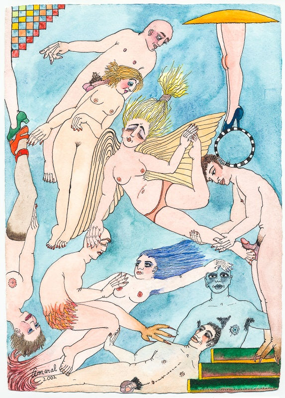 Jim Amaral Entre Comillas Series, 2000-2003 Watercolor and ink on paper