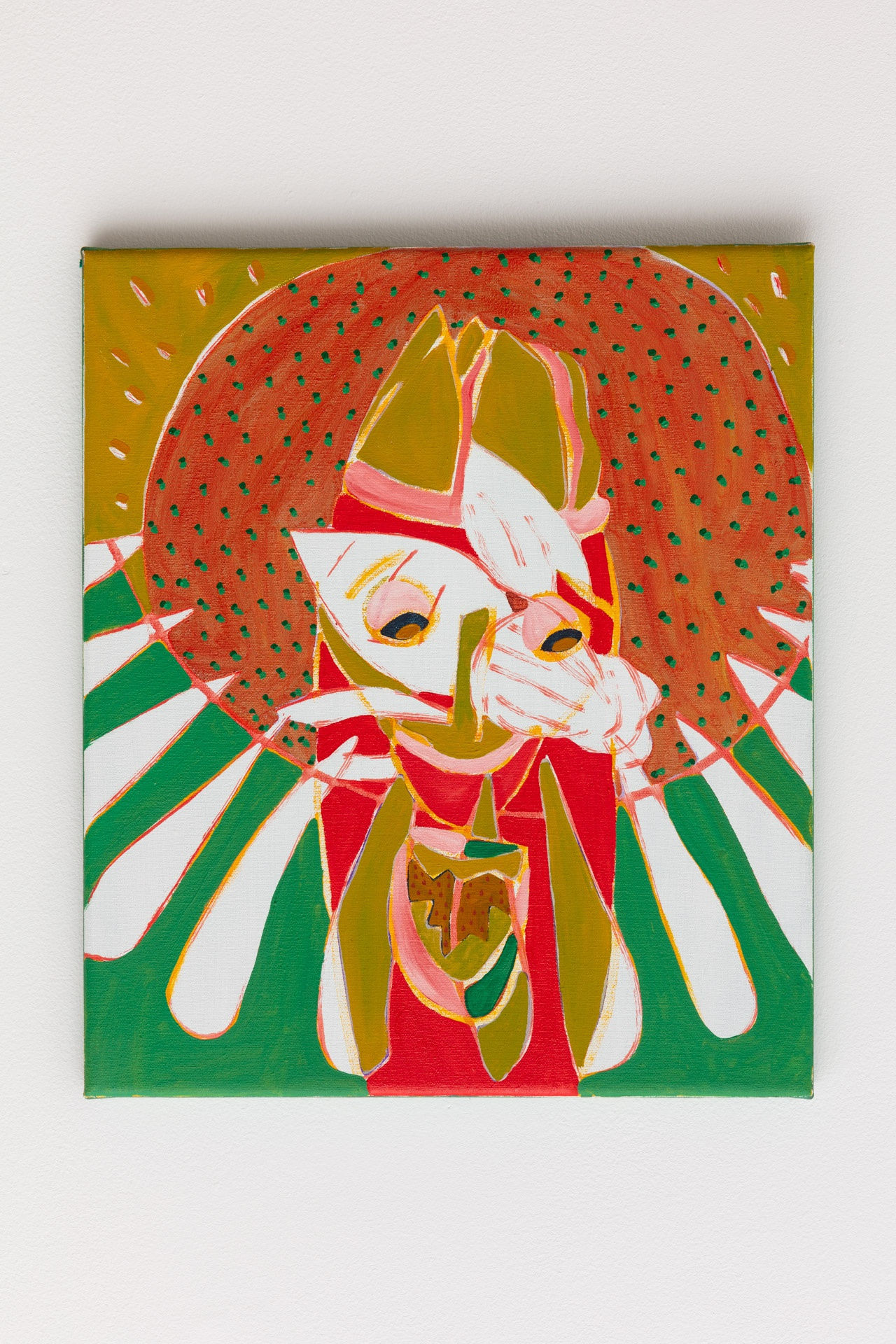 Giulia Mangoni Folletto Imperatore, 2022 Oil on green market canvas