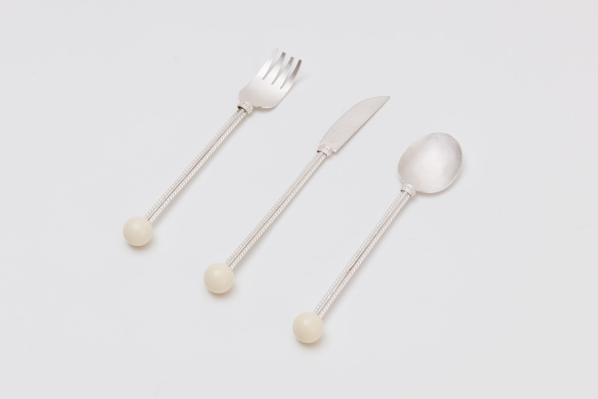 Natalia Criado Stone Set, 2024 Silver, white stone