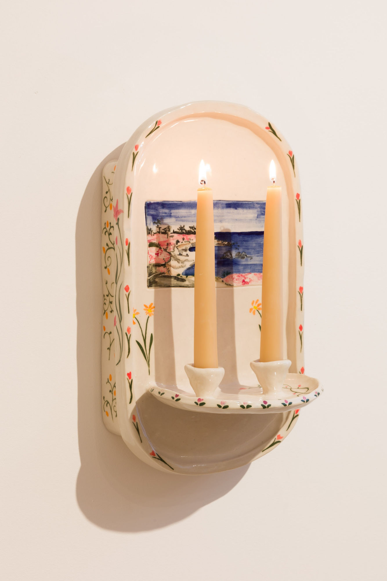 Lucy Stark Picture Sconce IV (Monterey), 2025 Ceramic sconce with beeswax candle