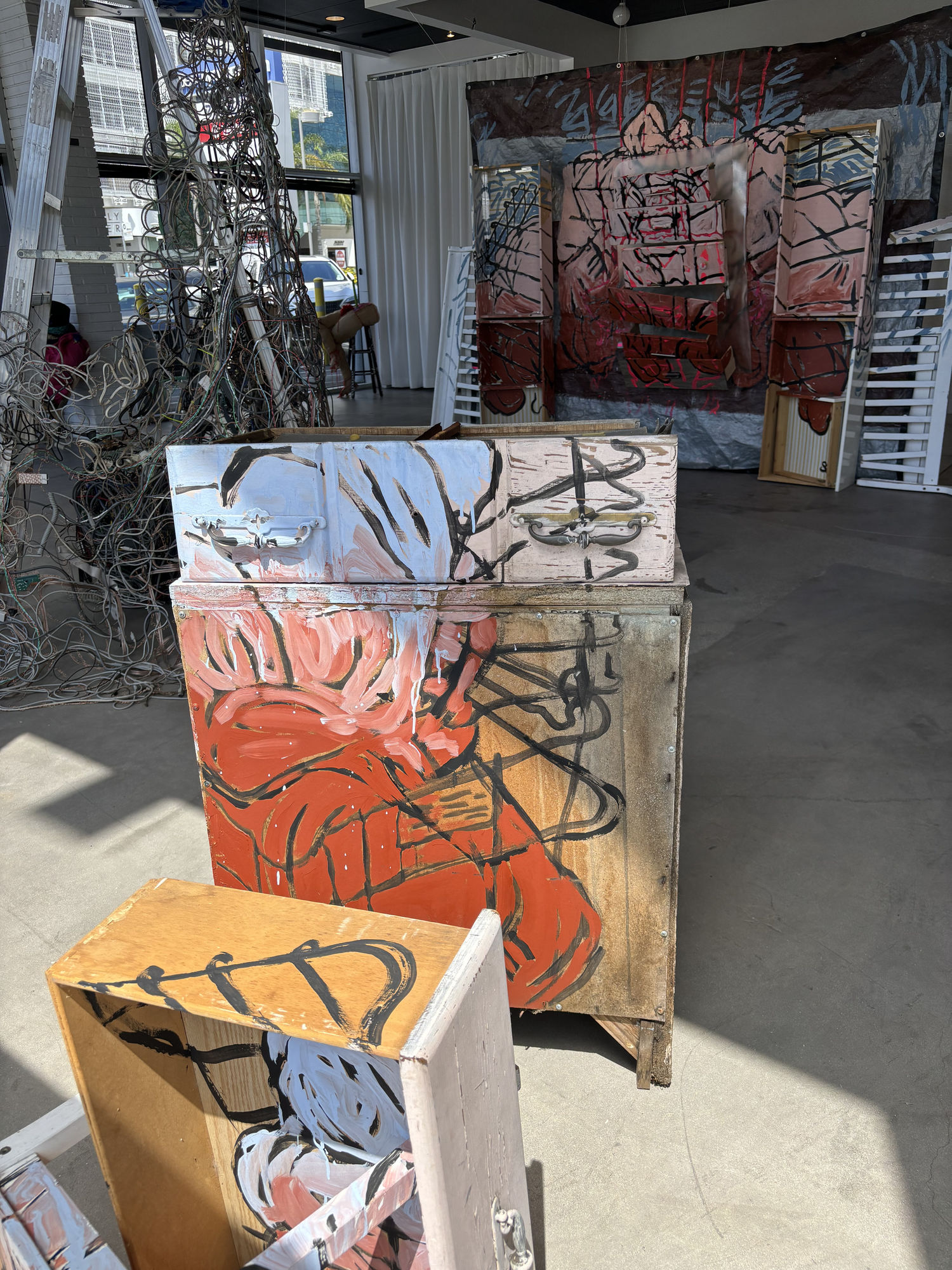 RE: PURPOSE A Public Facing Art Instllation at the Beverly Connection, Los Angeles Chenhung Chen, Jynx Prado and Stephanie Sherwood Installation View 2024