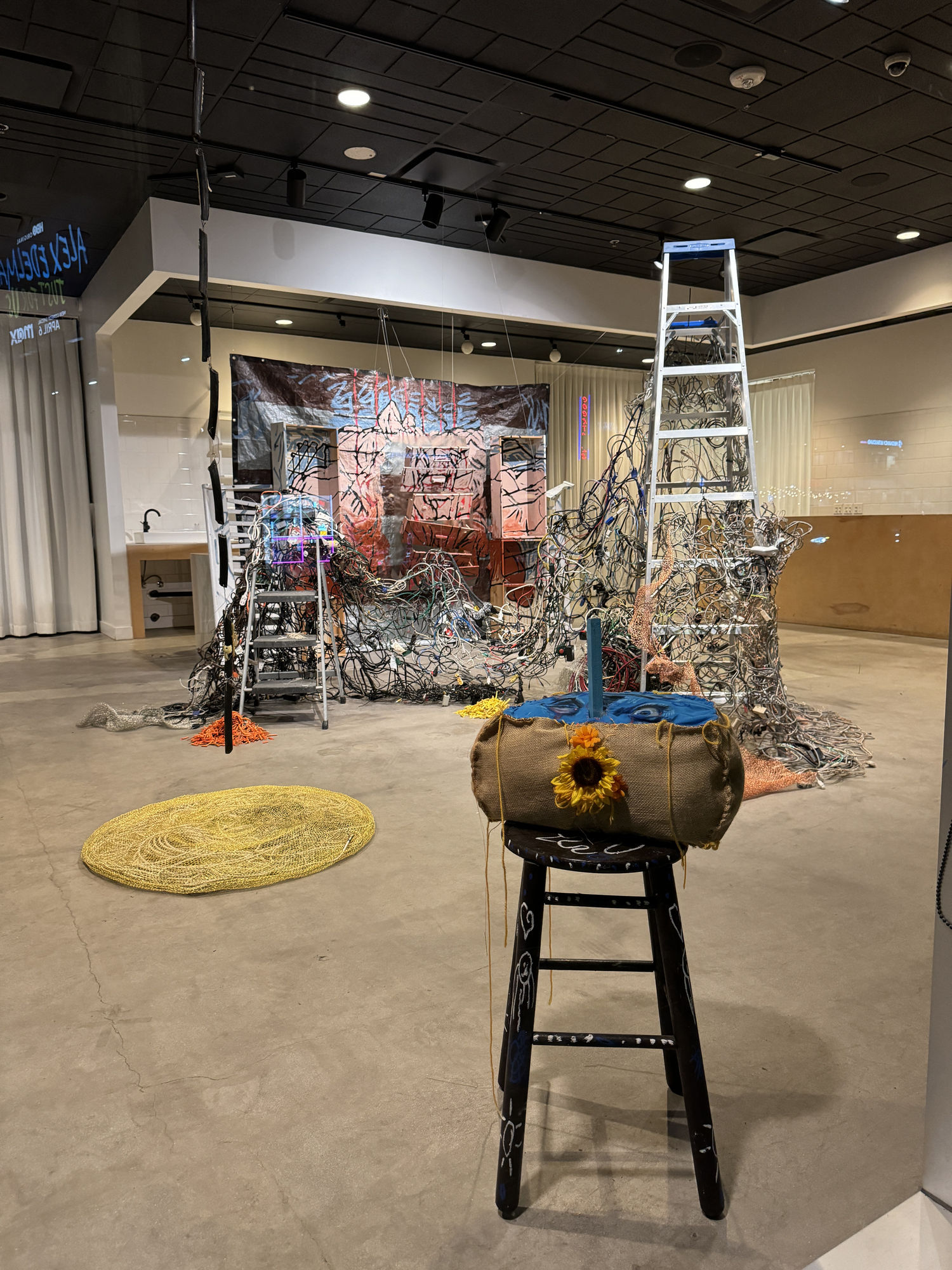 RE: PURPOSE A Public Facing Art Instllation at the Beverly Connection, Los Angeles Chenhung Chen, Jynx Prado and Stephanie Sherwood Installation View 2024