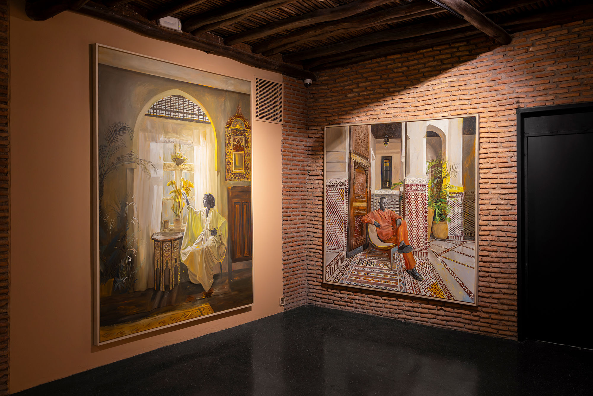 View from Entre-lieux, Elladj Lincy Deloumeaux solo show at at Monde des Arts de la Parure, Marrakech