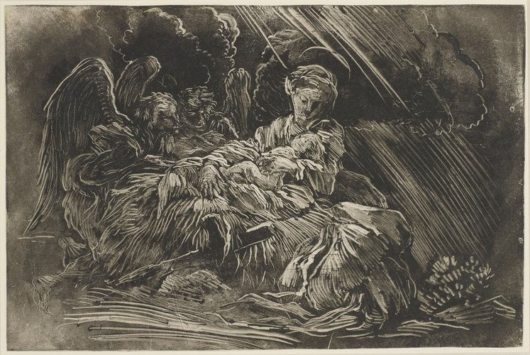 Giovanni Bendetto Castiglione, Nativity, 1655 Monotype