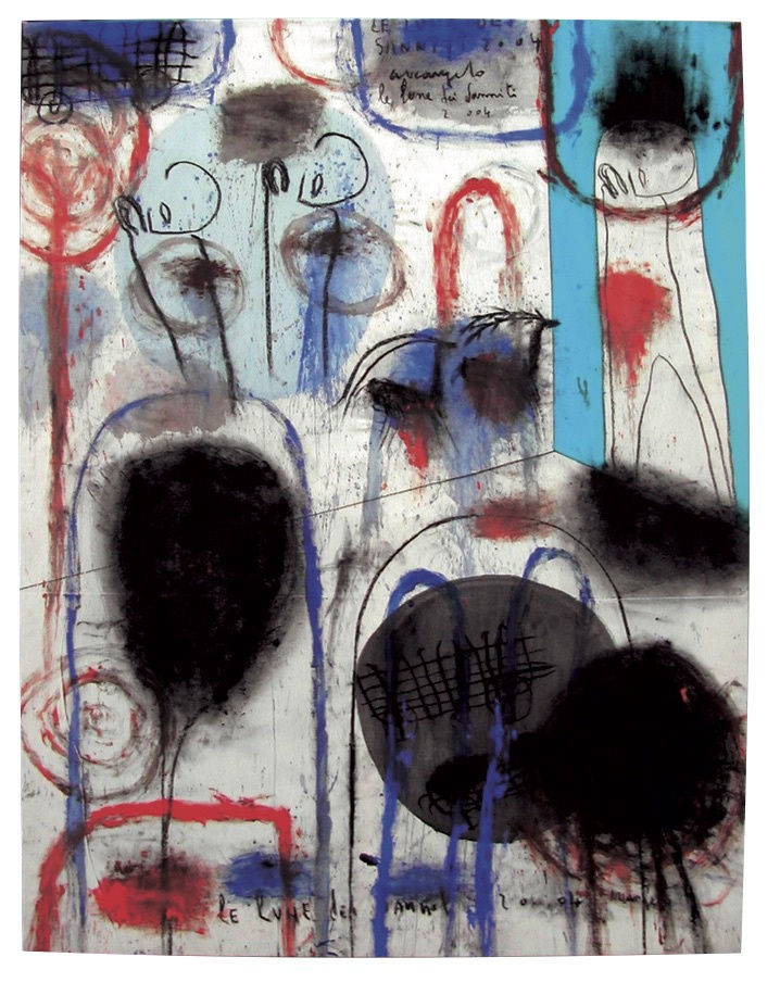 Le lune dei Sanniti, 2004, tecnica mista su tela, cm 148x113