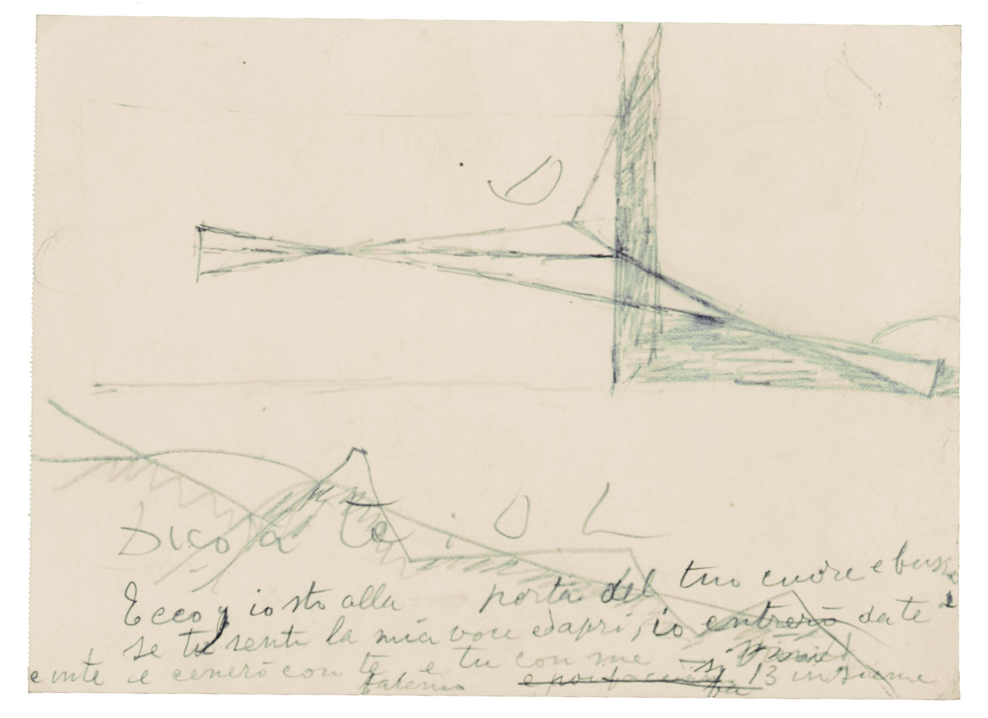 Studi geometrici + filastrocca, grafite su carta Fabriano Castaldi, cm 24X33,2