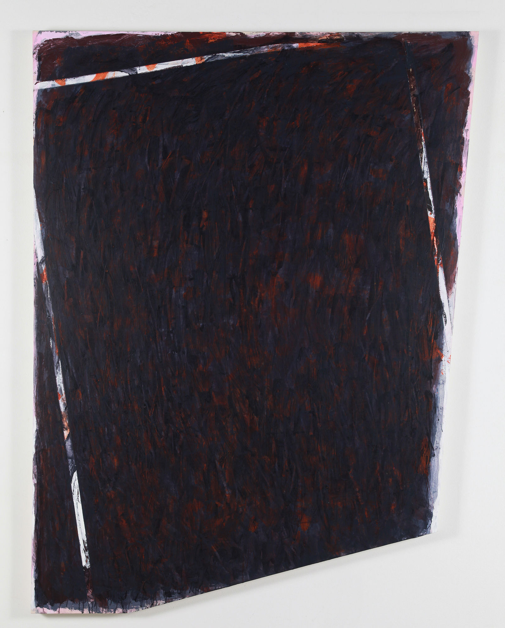 Fuori posto, 1990, acrilico e carta su tela, cm 198x155.