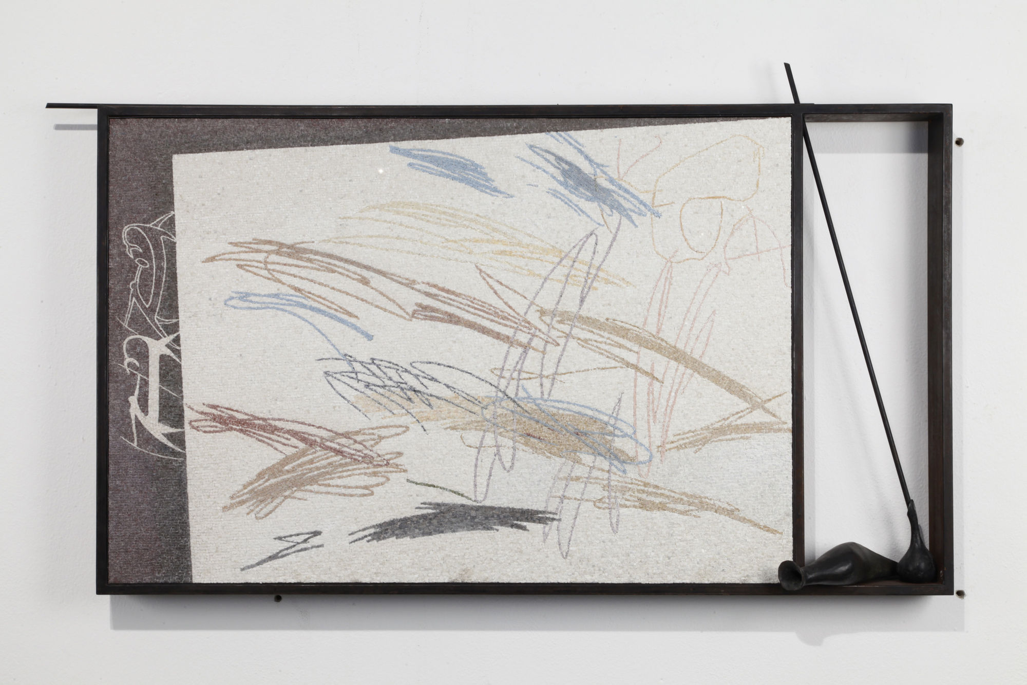 L'occhio di Narciso, 2009, micromosaico ferro e bronzo, cm 78,5X134X13