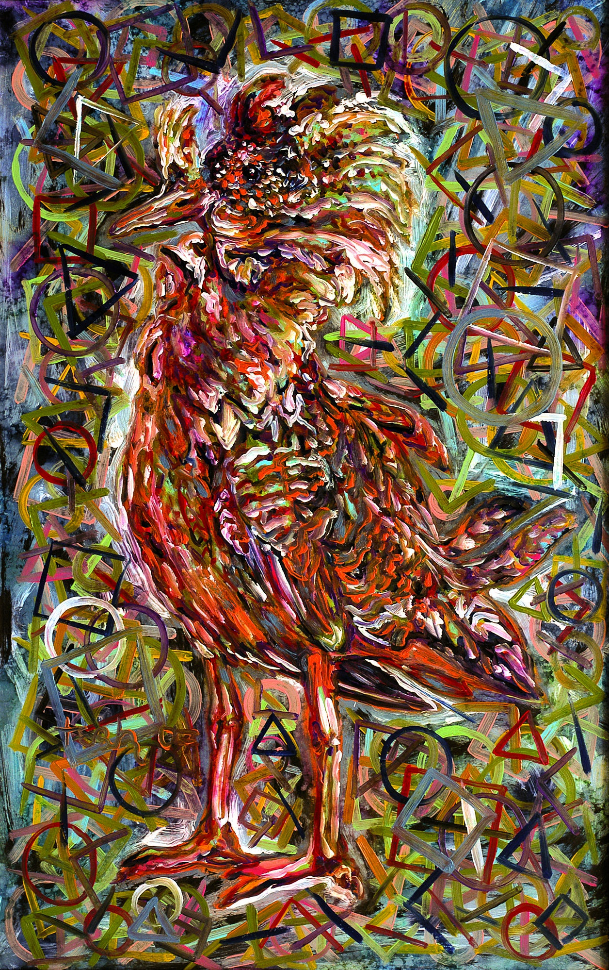 Lo Spettacolo di Walter, 2007, olio su alluminio, cm 52x80