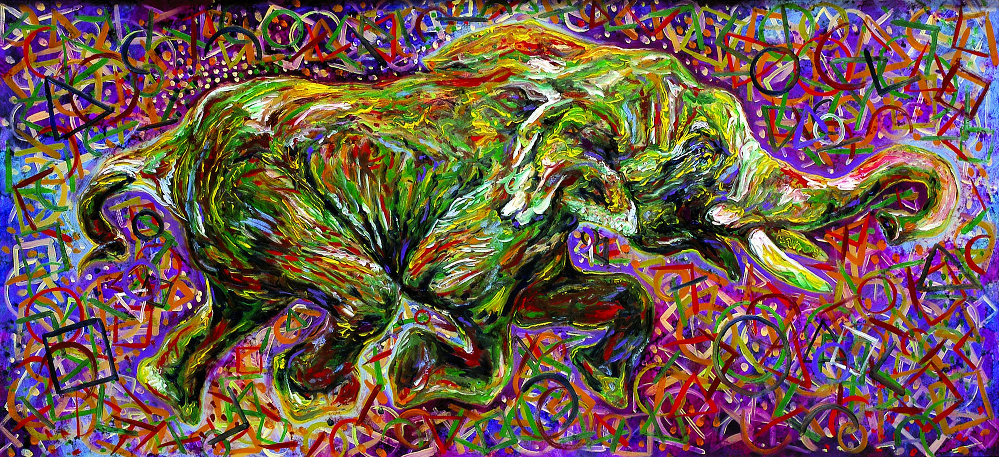 L'Inganno di Axel, 2008, olio su alluminio, cm 163,5x75