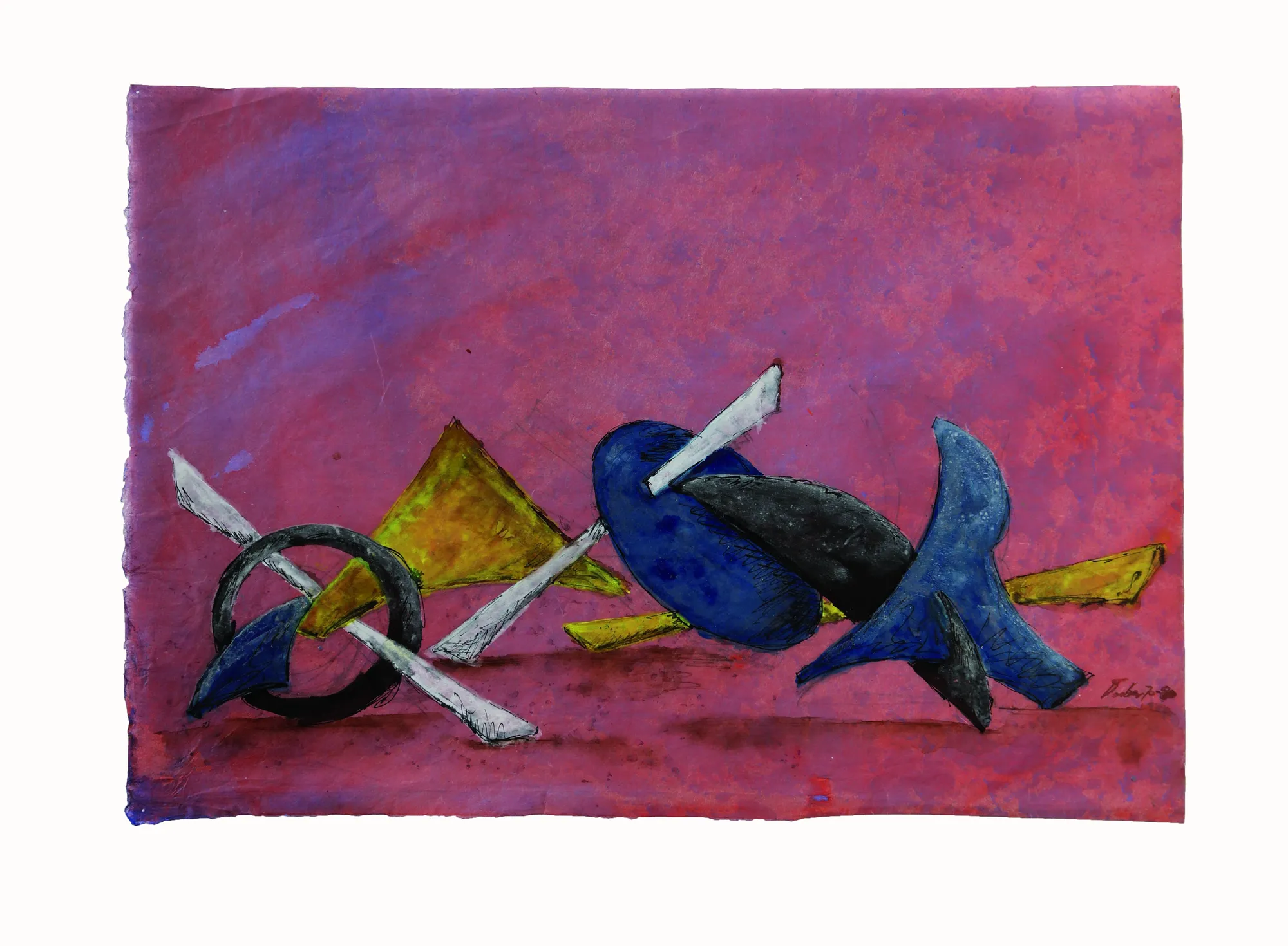 3. Glover II, 1970, tecnica mista, cm 32X47,5