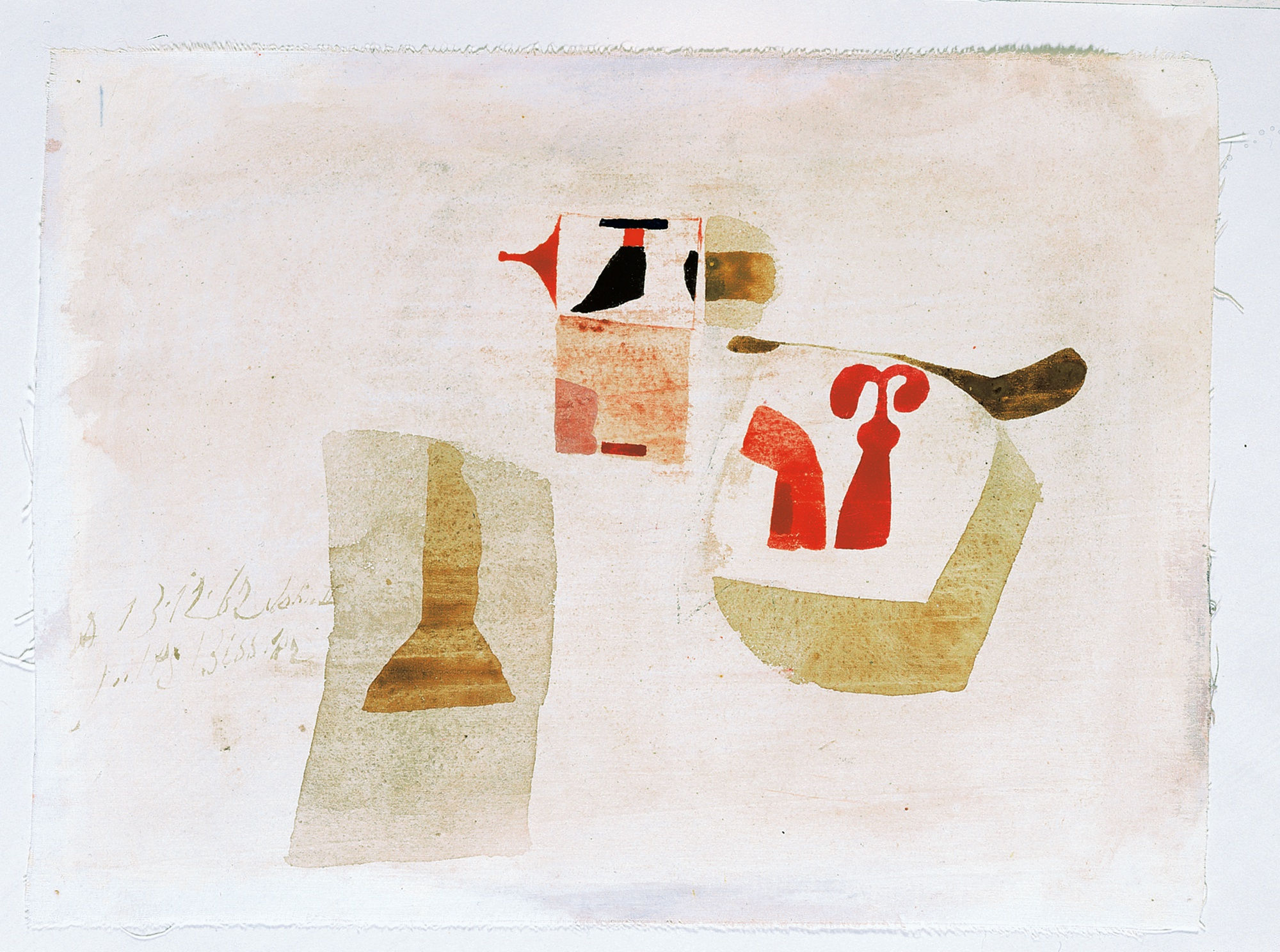 Julius Bissier, A 13 12 62 John II, 1962, tempera all'uovo e olio su cotone, cm 22X30