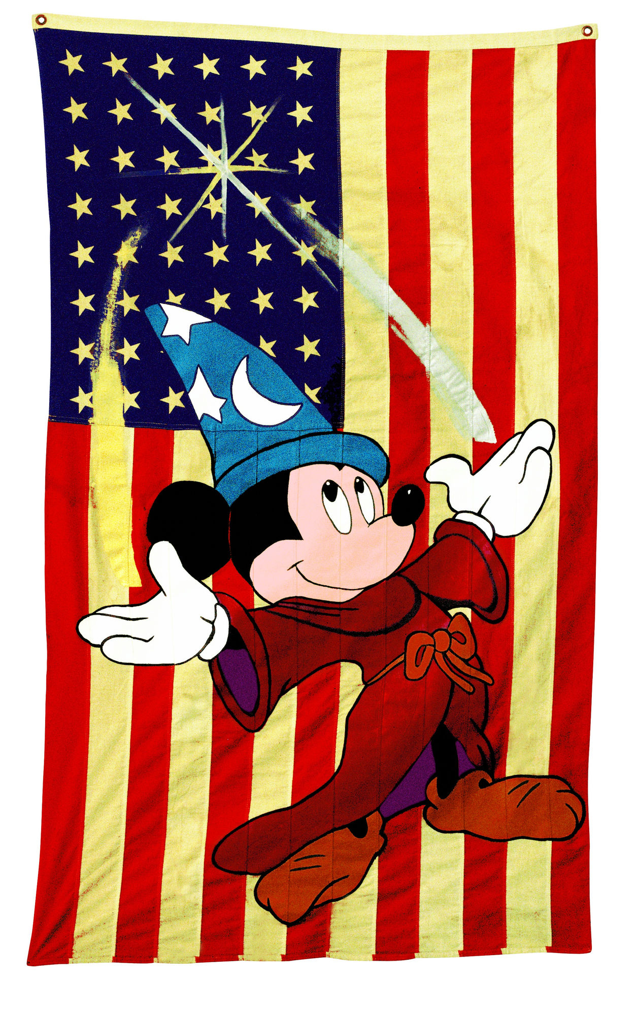 Sorcerer's Apprentice - Alchemy, 1999, acrilico su bandiea americana, cm 152,4x91,5