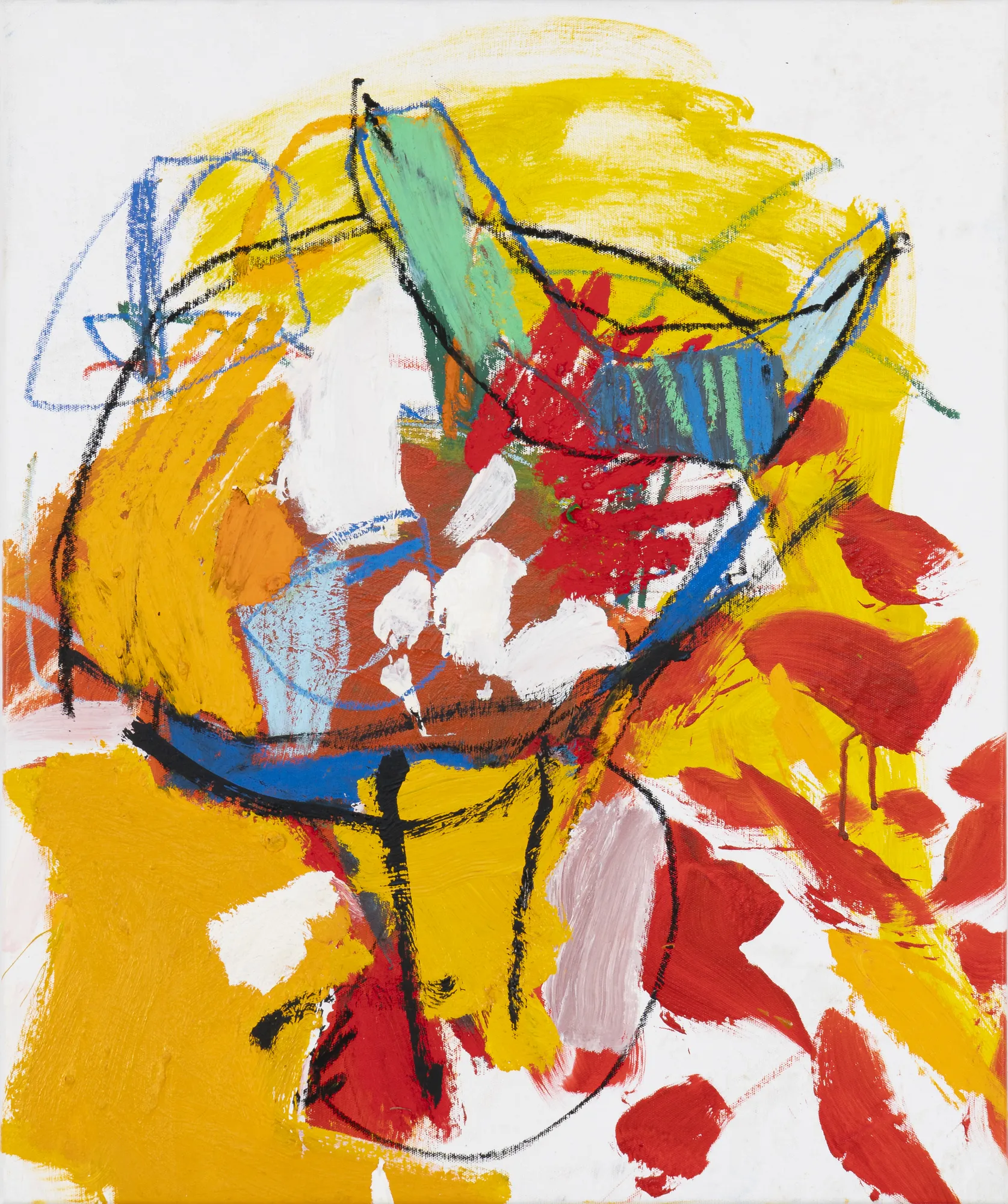 STUDY FOR A FRUITER, 2026 Oil, acrylic, oil bar and oil pastel on canvas 60 x 50 cm 23.62 x 19.68 inches