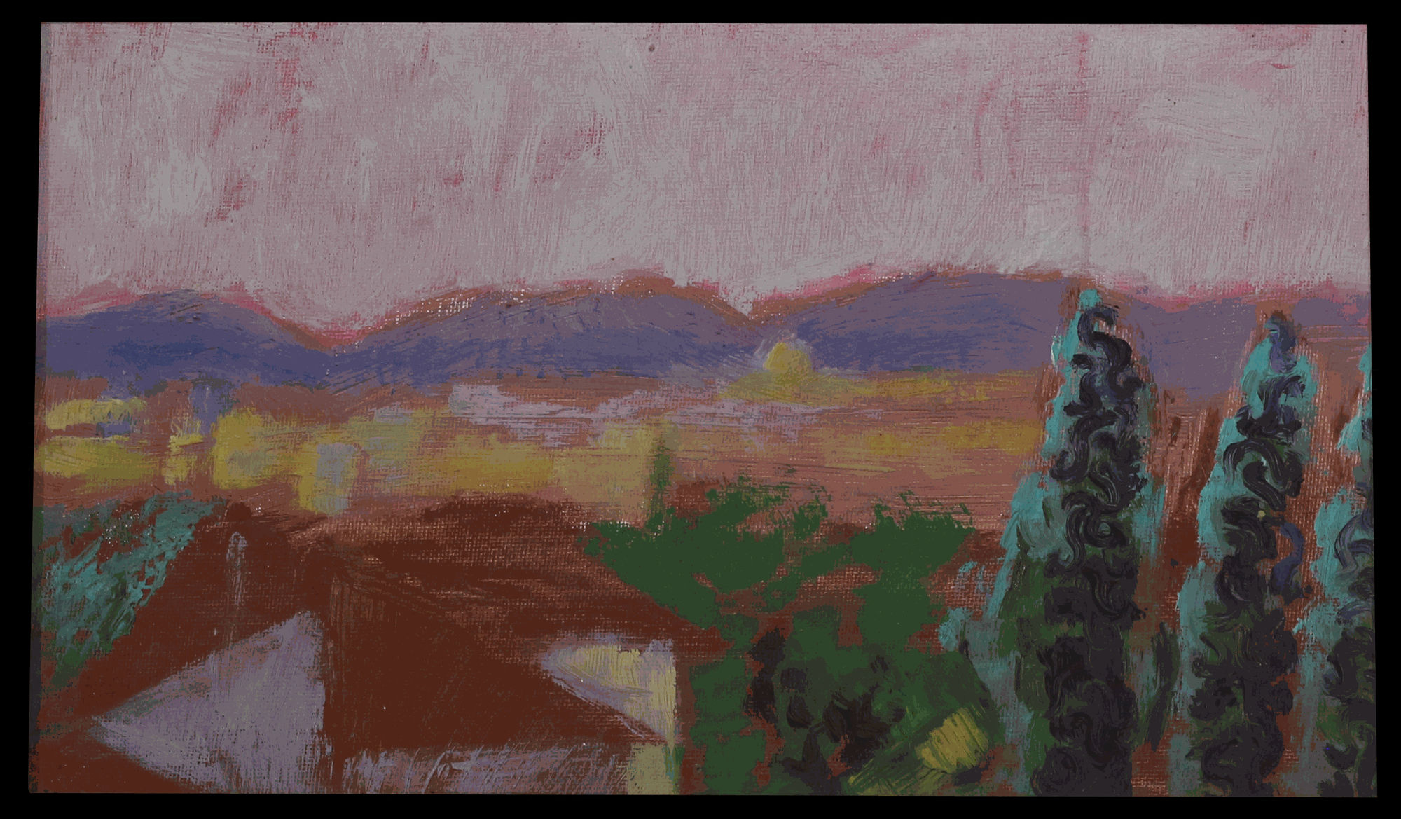 Isabelle Borg, Cipressi view from Zia Rita, 2007