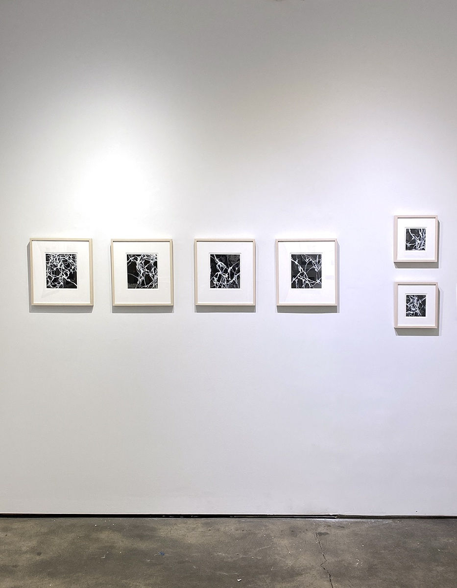 installation shot of "Parallel Pursuits" group exhibition