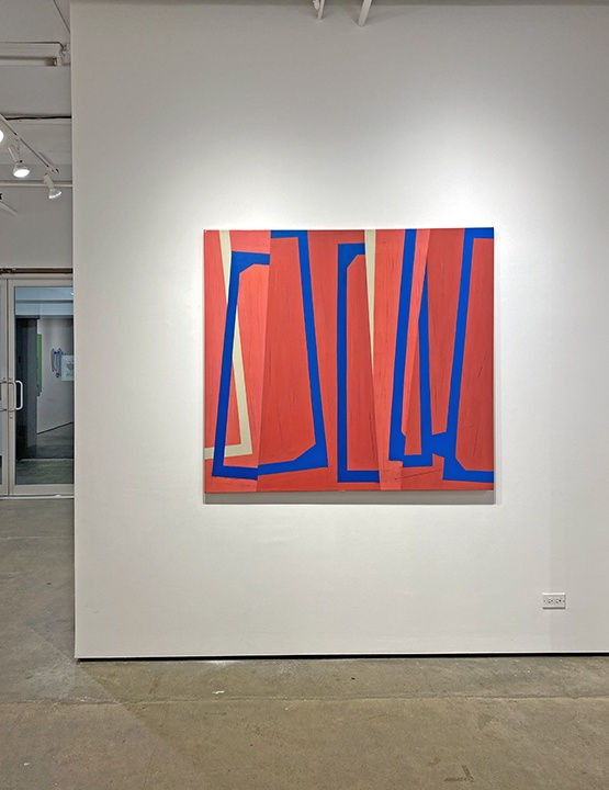 Steven Baris's "Jump Cut E3" hanging on the gallery wall 