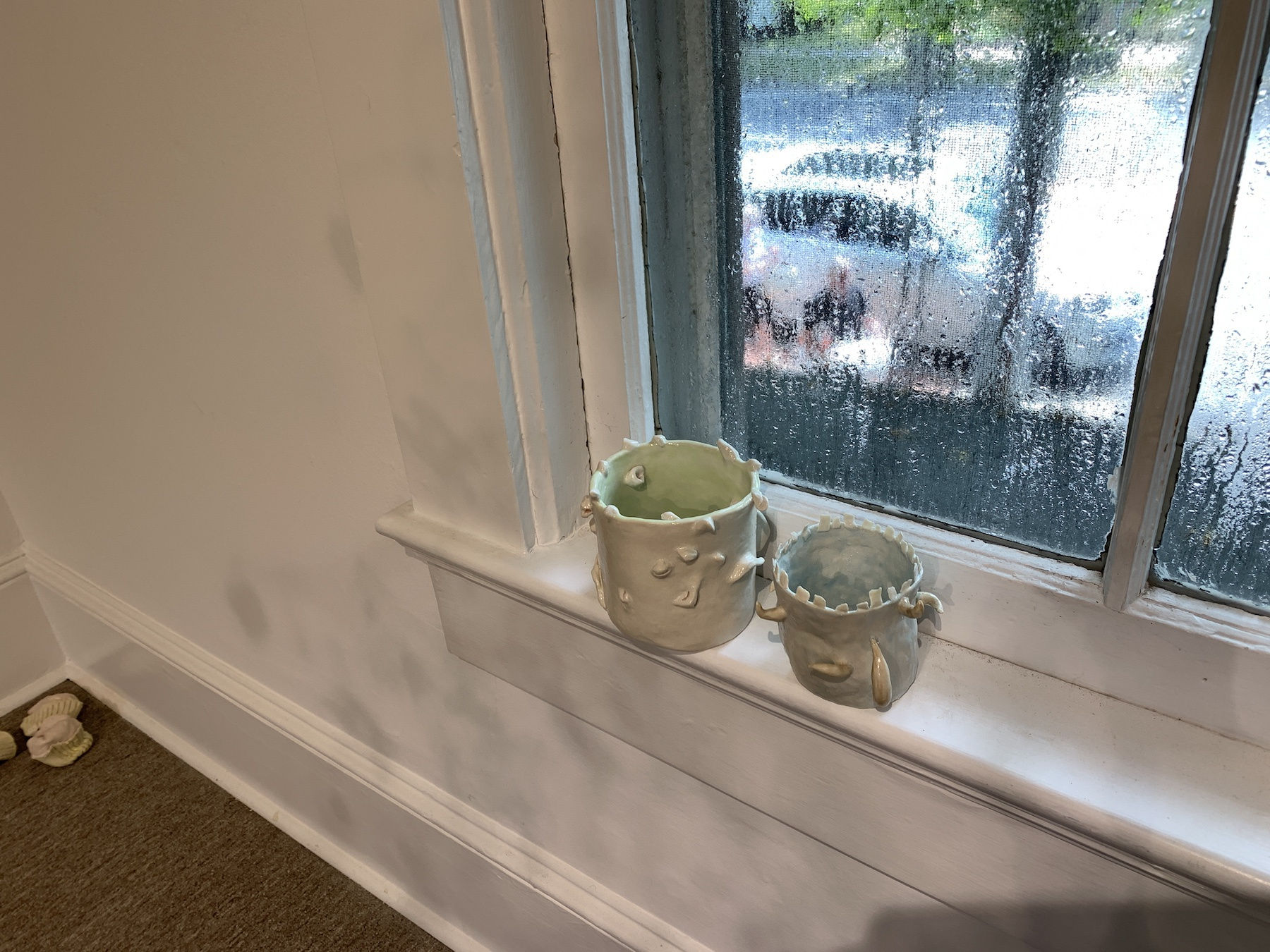 Installation views of Monica Banks ceramics