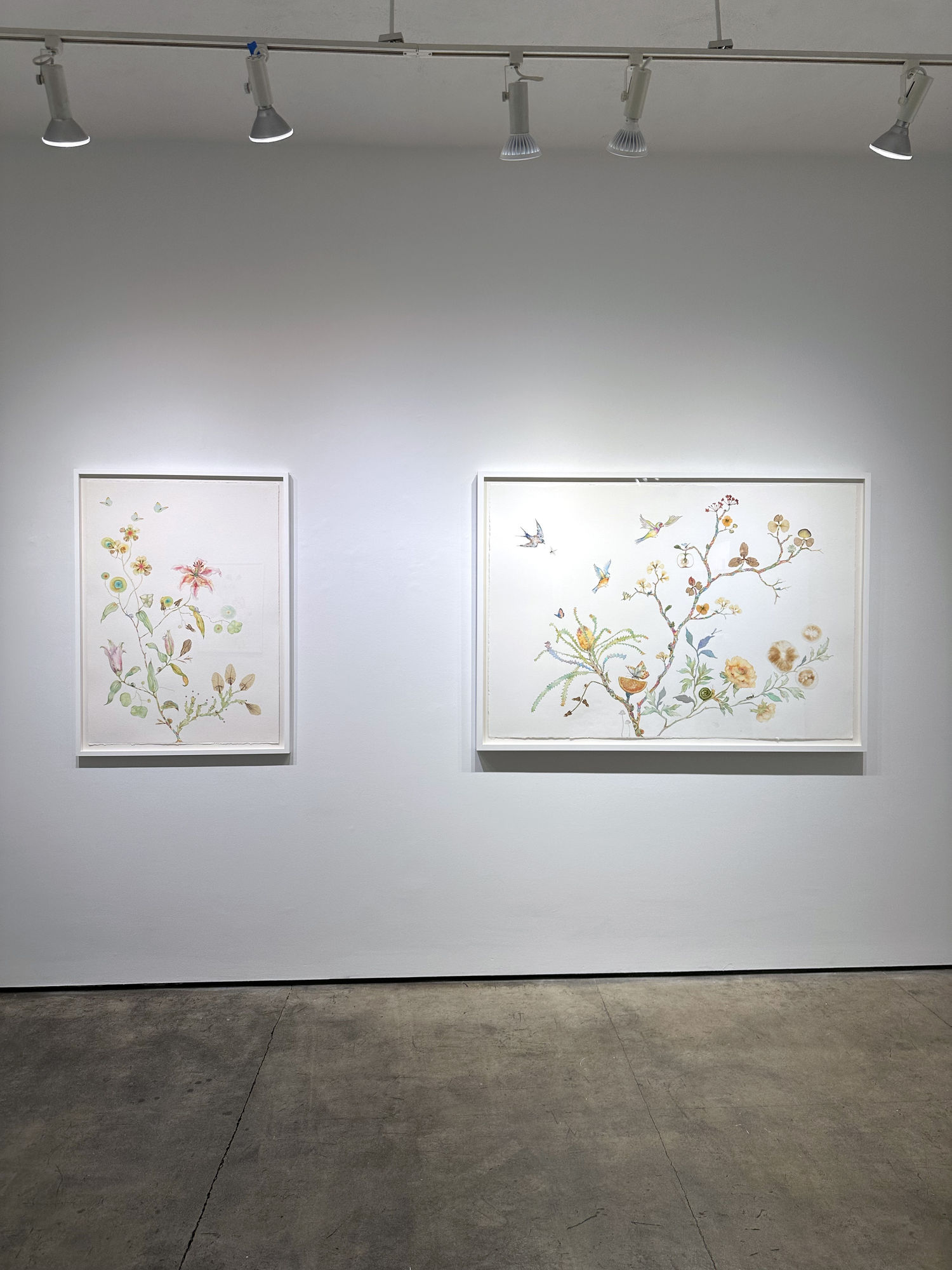 picture of exhibition paintings in the art gallery