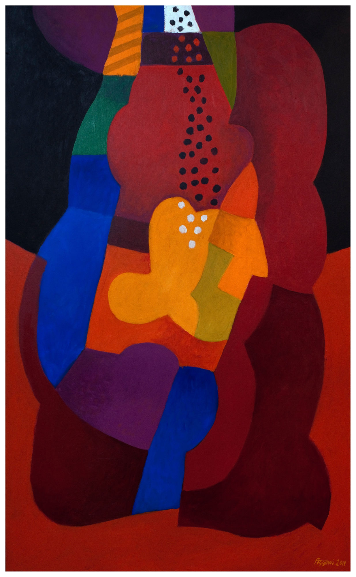 Dia Azzawi Dripping on Red Rose 2011