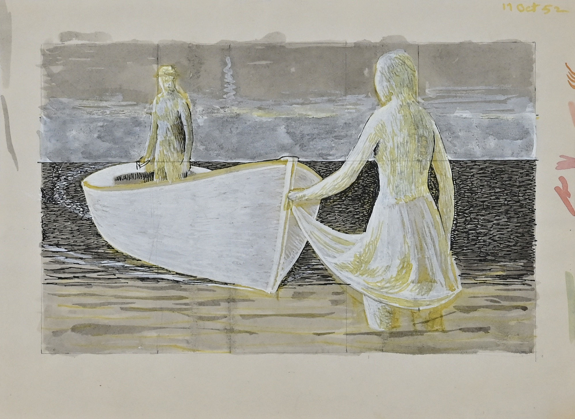 ALEX COLVILLE, Study for Woman, Man and Boat, 17 Oct. 1952