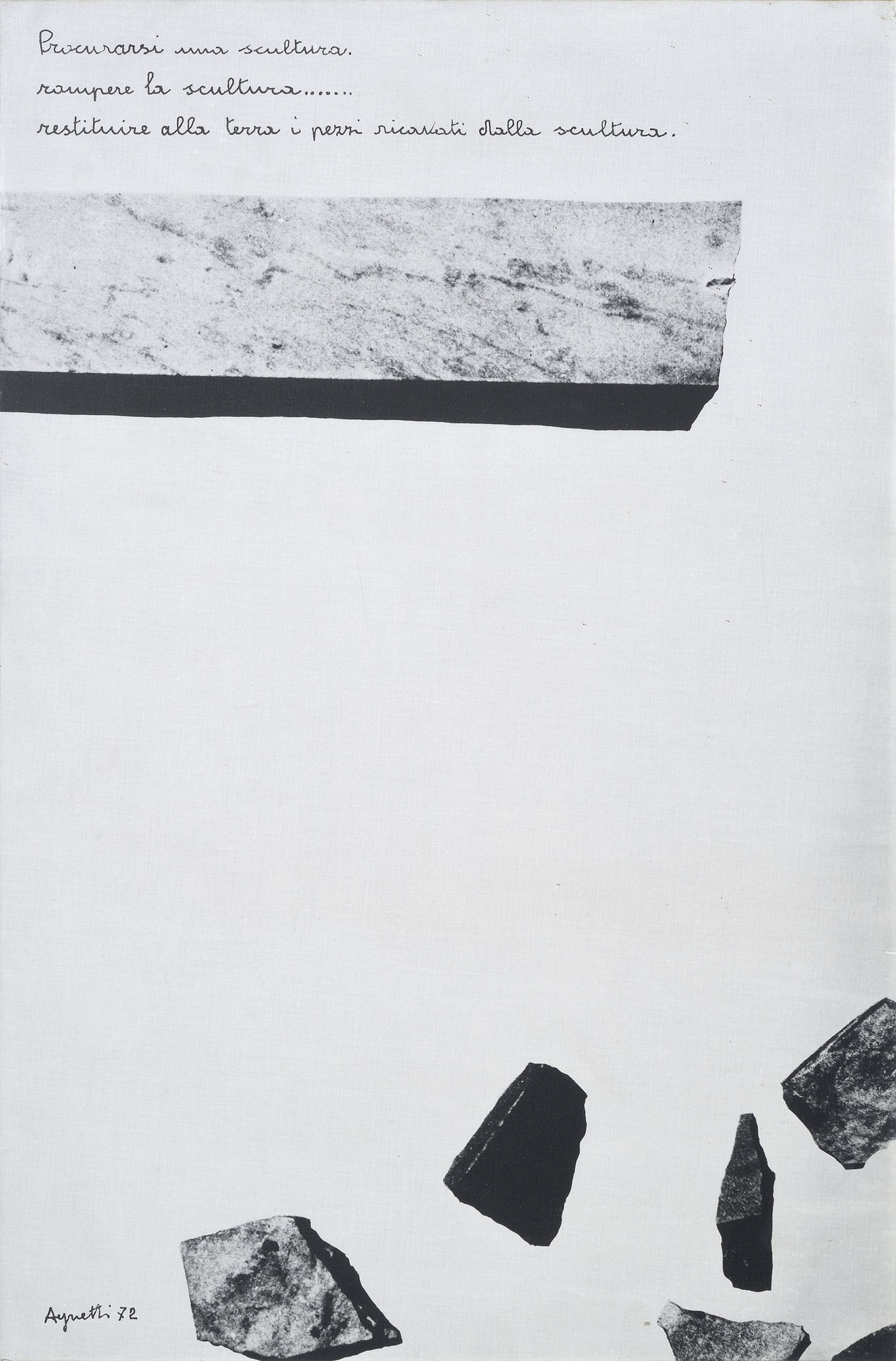 Vincenzo Agnetti, Progetto per una vera scultura, 1972