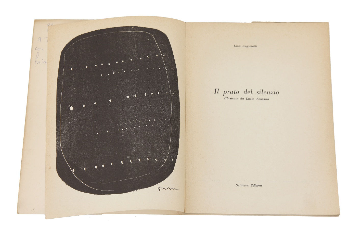 Lucio Fontana Illustration for Il prato del silenzio, 1956