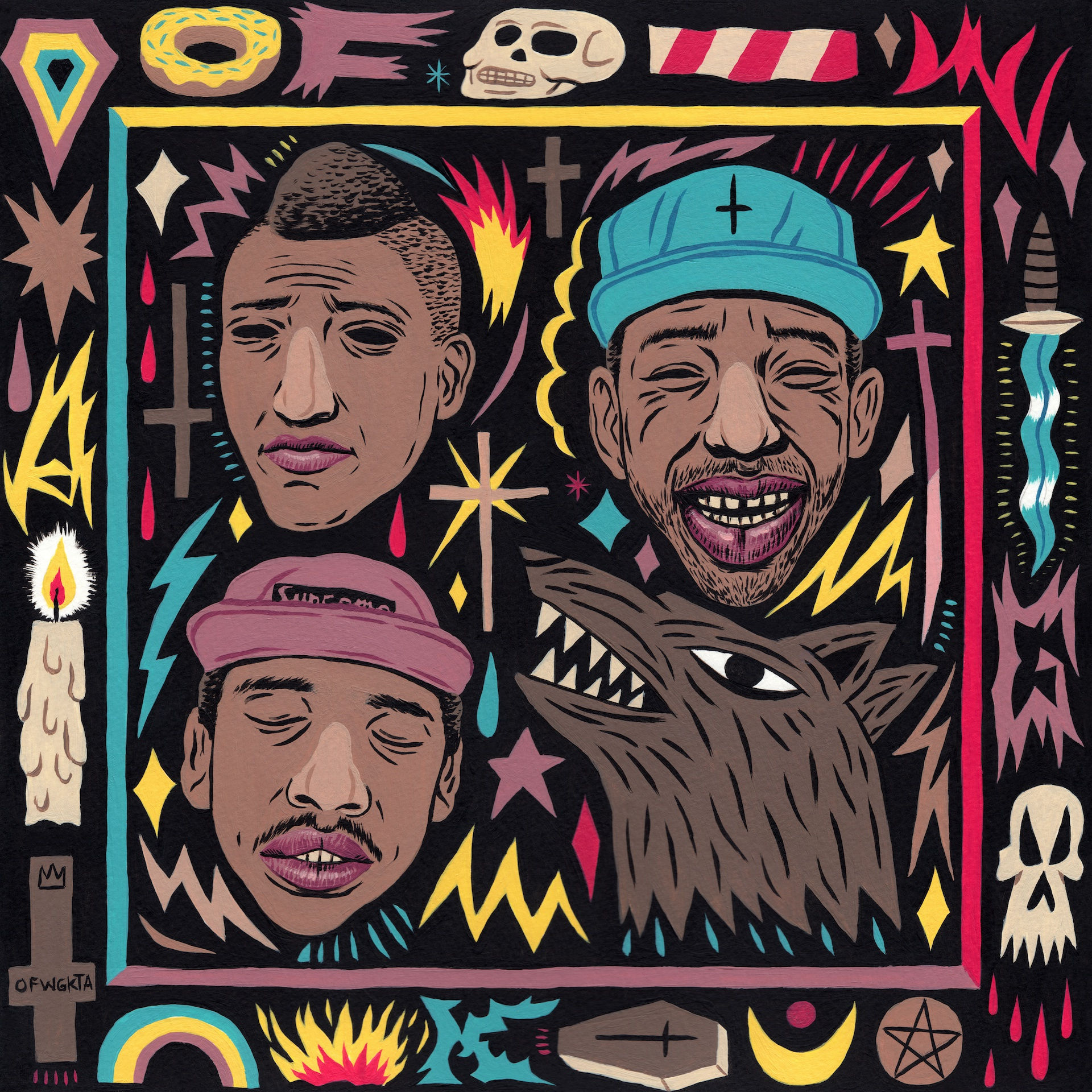 OFWGKTA, 2018, acrylic on paper, 30 x 30 cm