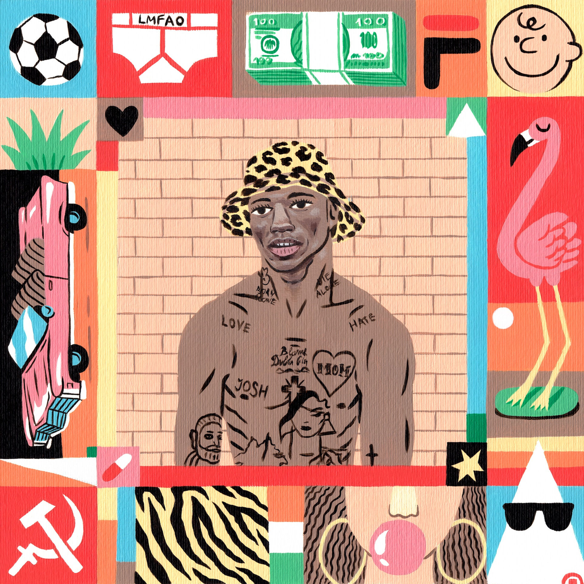 Rejjie Snow, 2019, acrylic on paper, 30 x 30 cm, SOLD