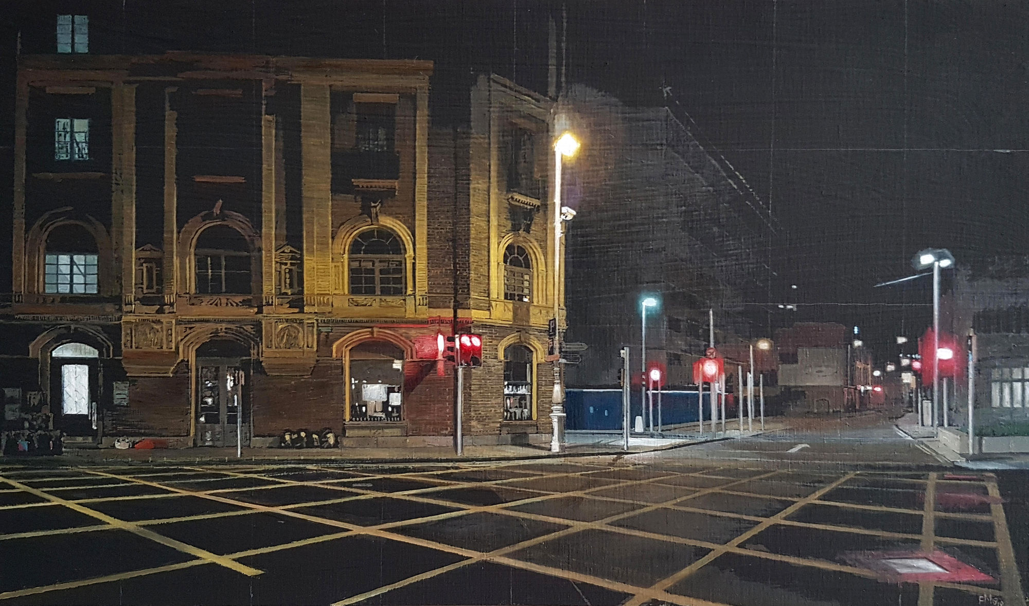 Francis Matthews, D'Olier, oil on board, 16 x 27 cm