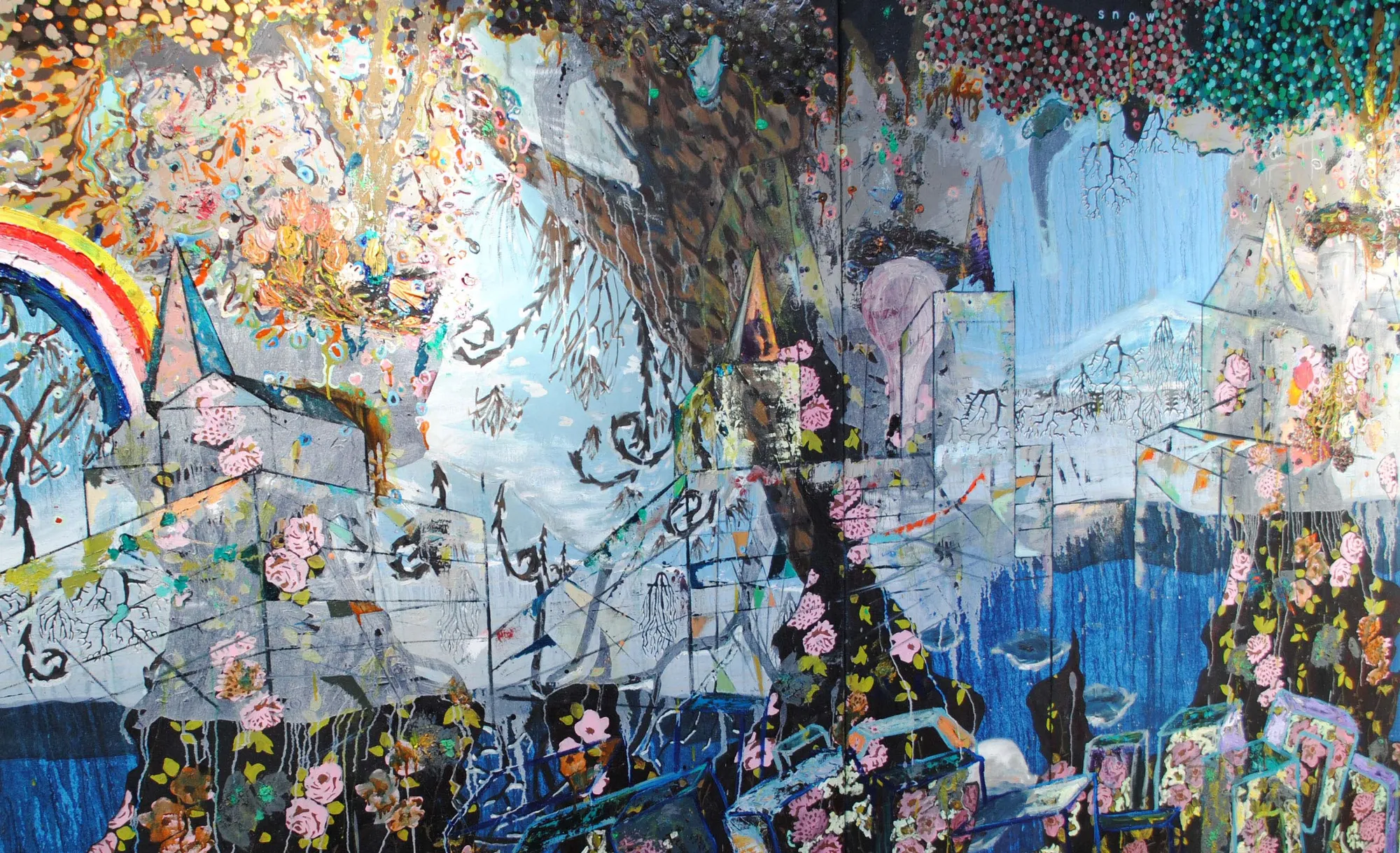 Thomas Brezing Made of breath only Diptych, oil on canvas 180 x 280cm