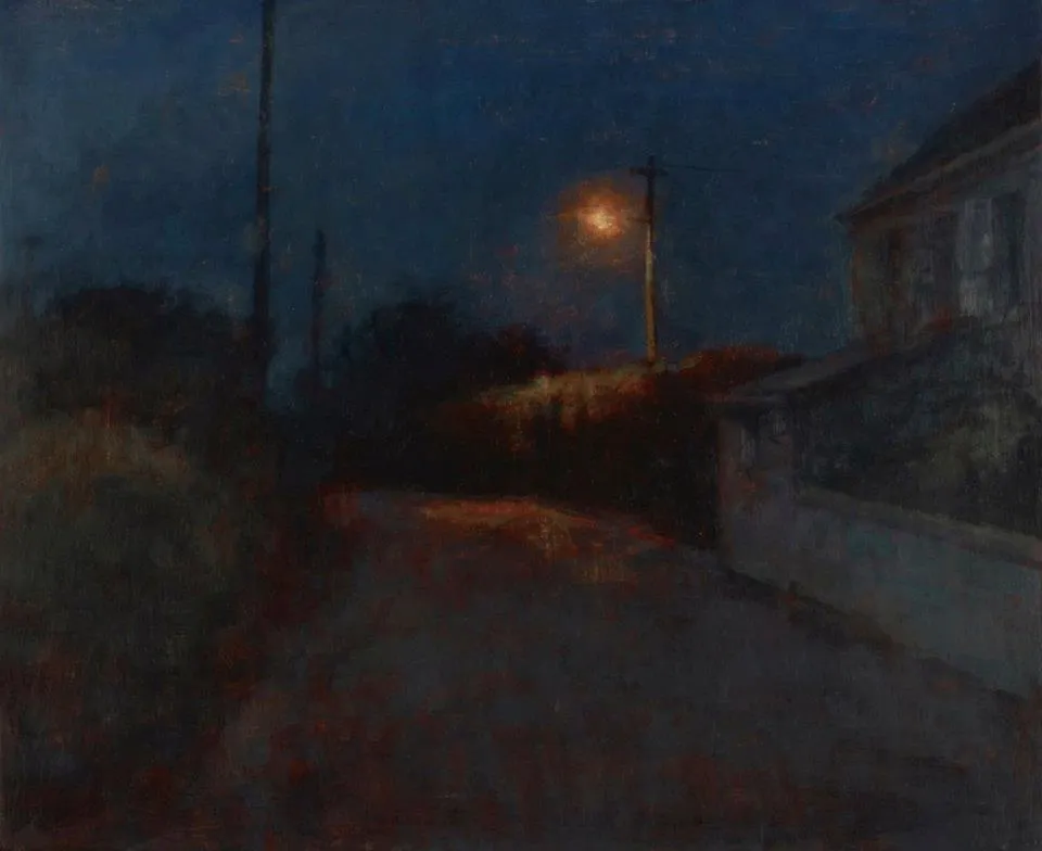 Maeve McCarthy The Saint's road Tempera and oil on gesso panel 25 x 30 cm