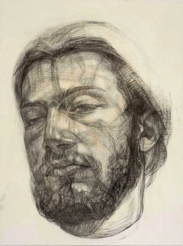 Gareth Reid Feel as good Chalk on canvas 105 x 79 cm