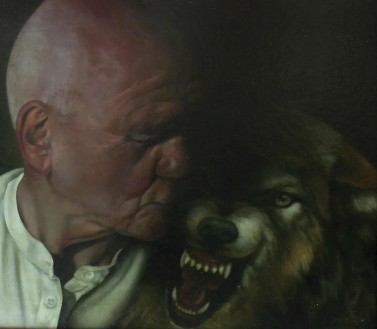 Sheila Pomeroy Shadow Kiss Oil on panel 43 x 54 cm