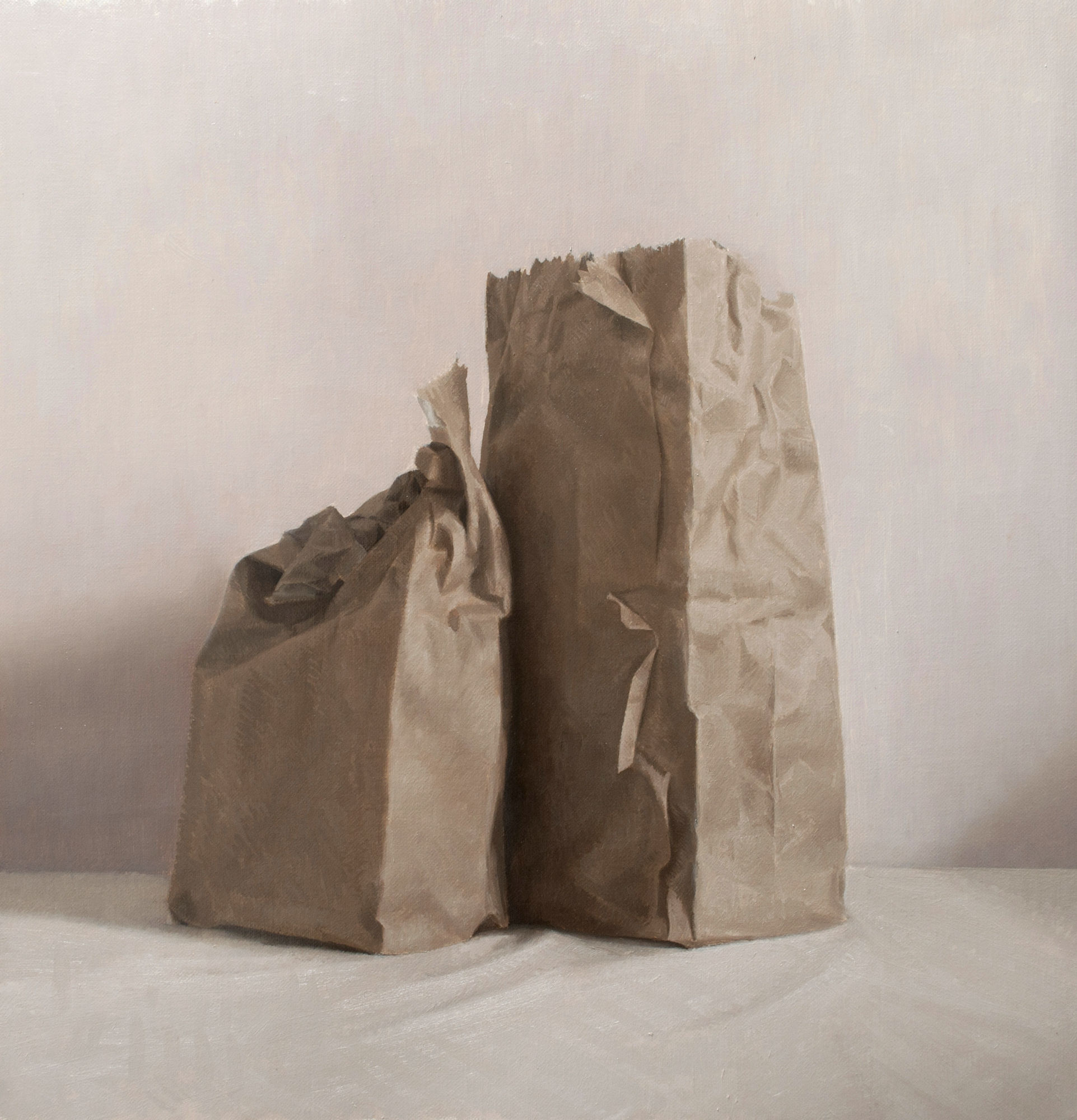 Martin Redmond Two bags Oil on linen 45 x 40 cm