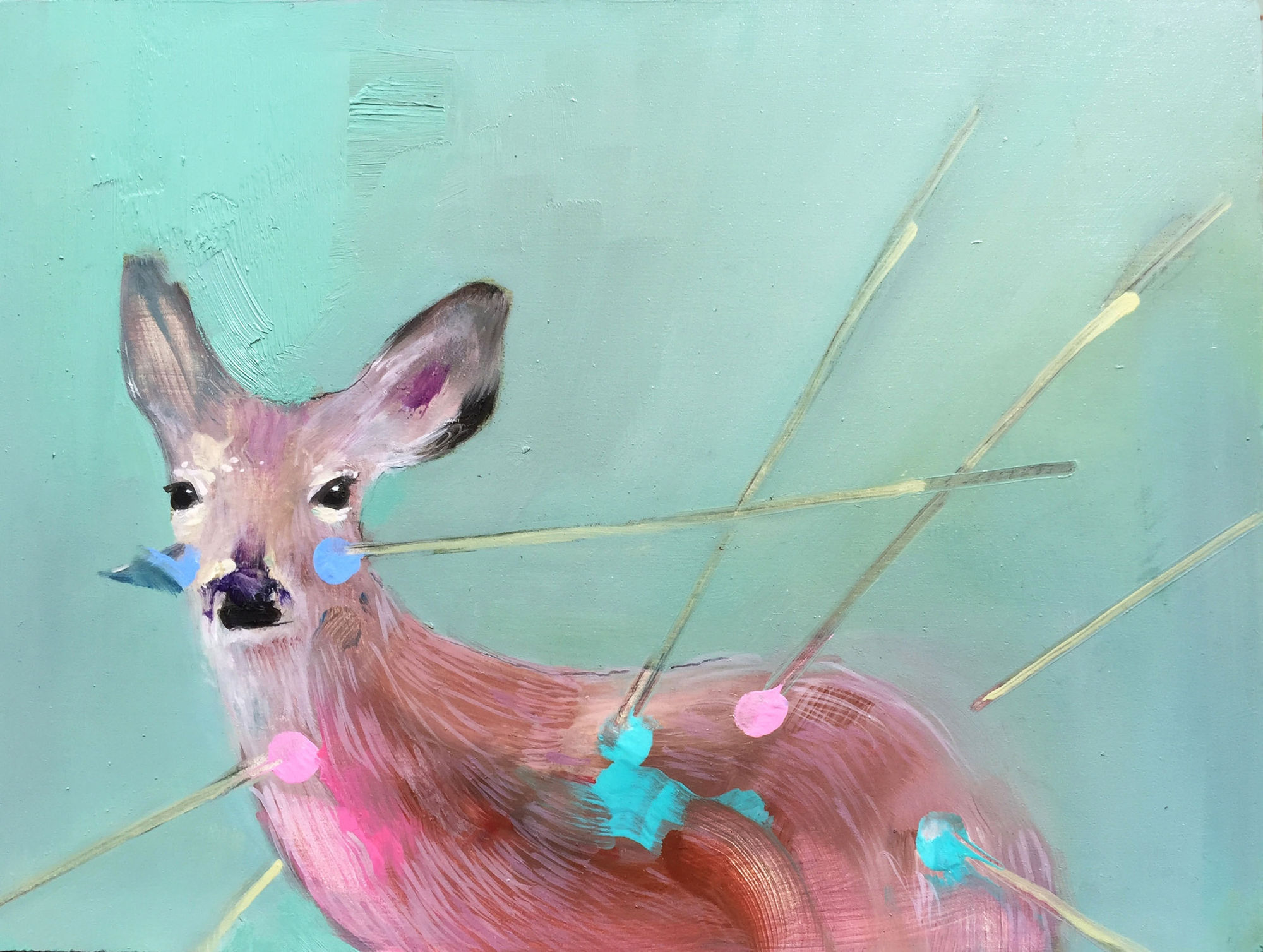 Gabhann Dunne Surviving Avignon Oil on gesso panel 15 x 20 cm