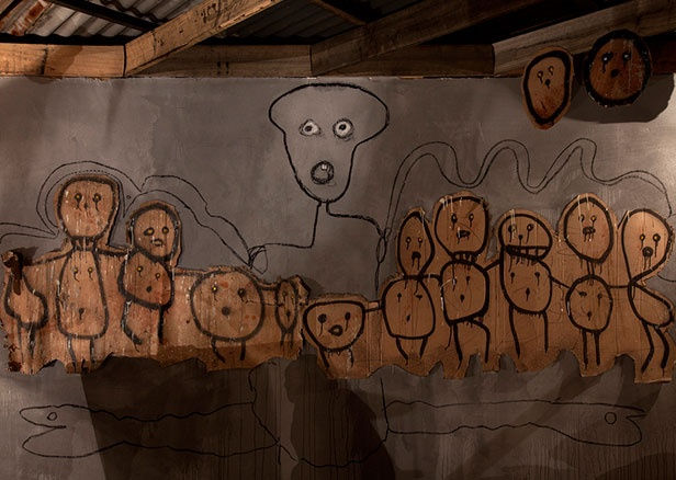 Roger Ballen, Asylum Series - Photographs, drawings, installation