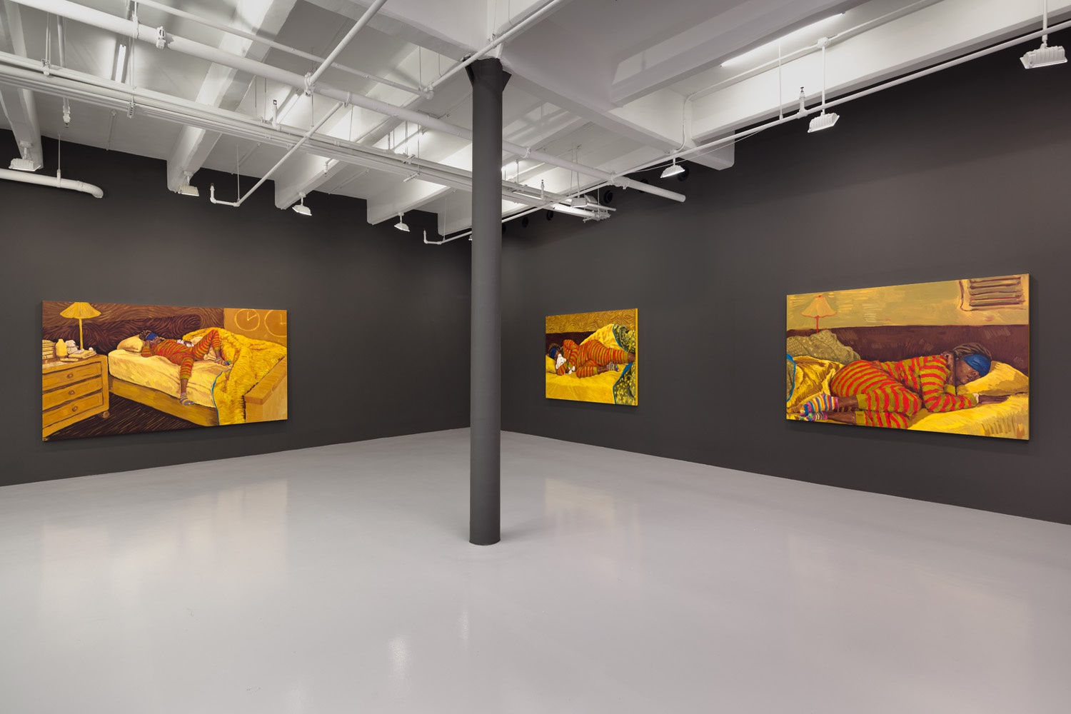 Installation View of Bedimmed Boundaries: Between Wakefulness and Sleep at Nicola Vassell Gallery. Photo: Lance Brewer